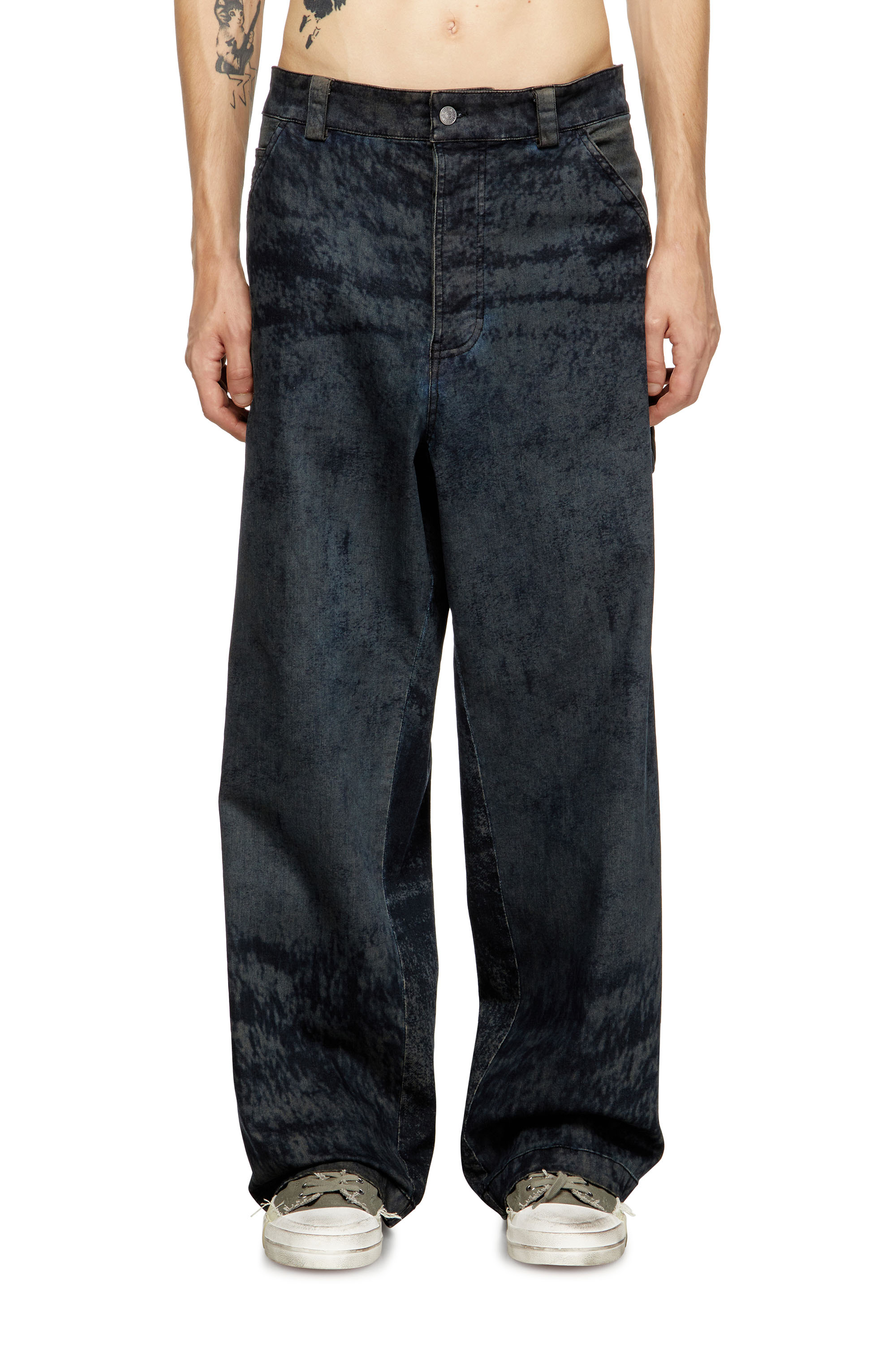 Diesel - P-LIVERY-B, Man's Utility pants in cotton blend in Black - 1