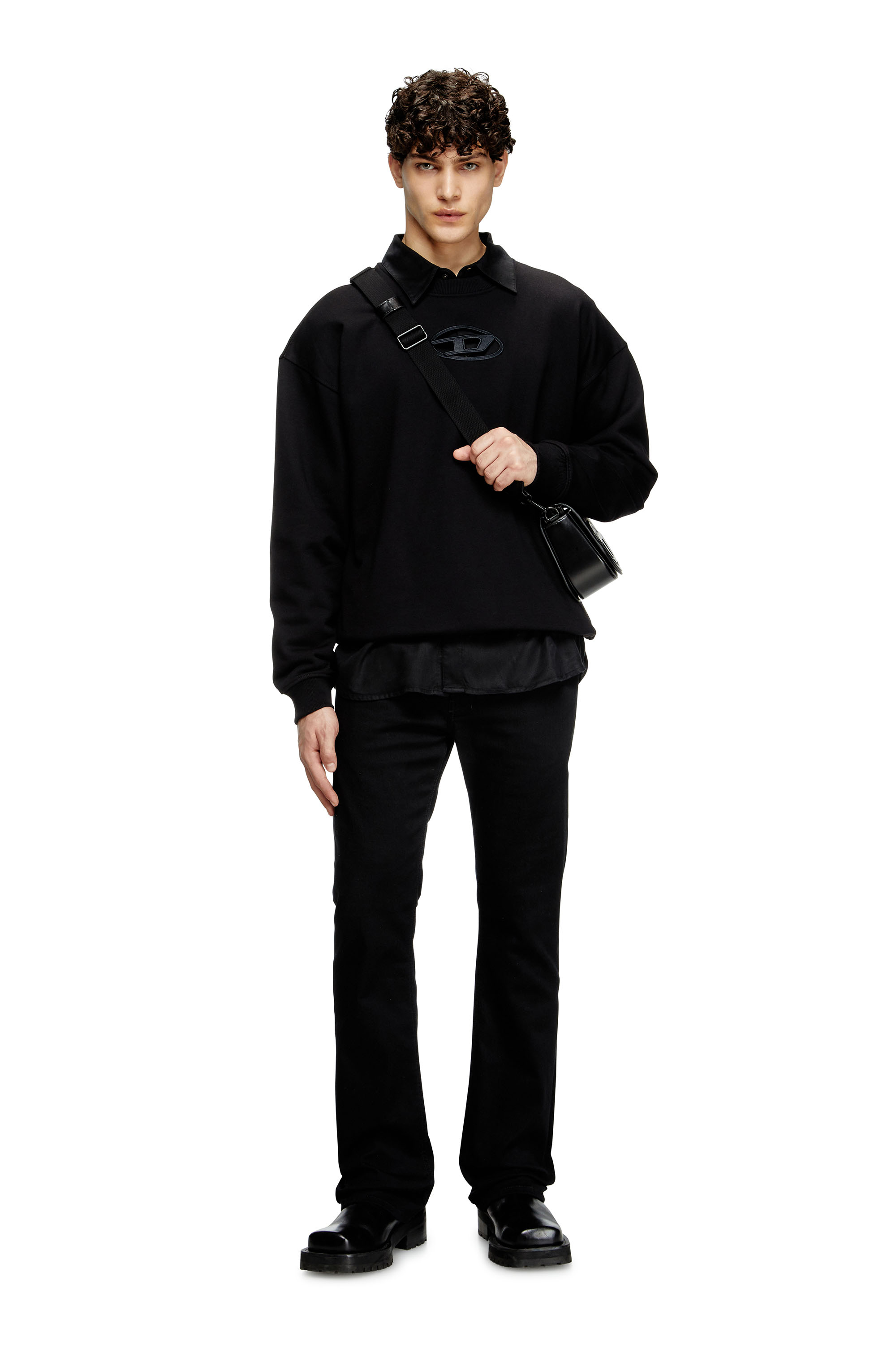 Diesel - S-BOXT-OD, Man's Sweatshirt with cut-out Oval D logo in Black - 1