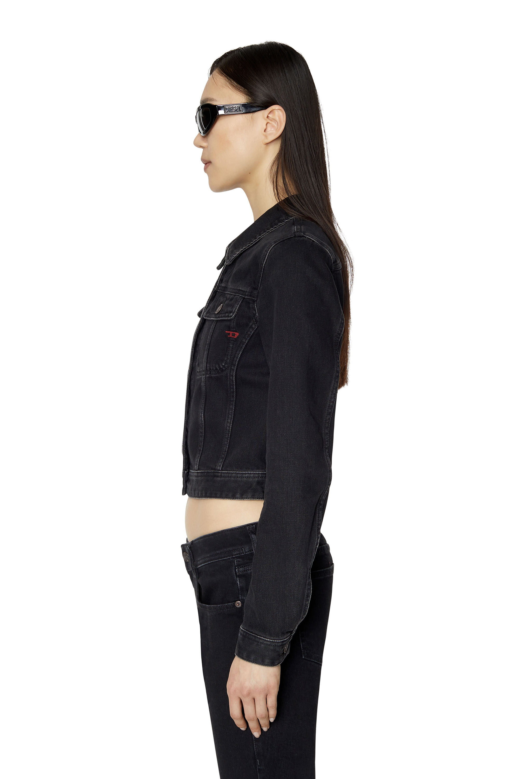 Diesel - DE-SLIMMY TRUCKER JACKET, Black/Dark grey - Image 4