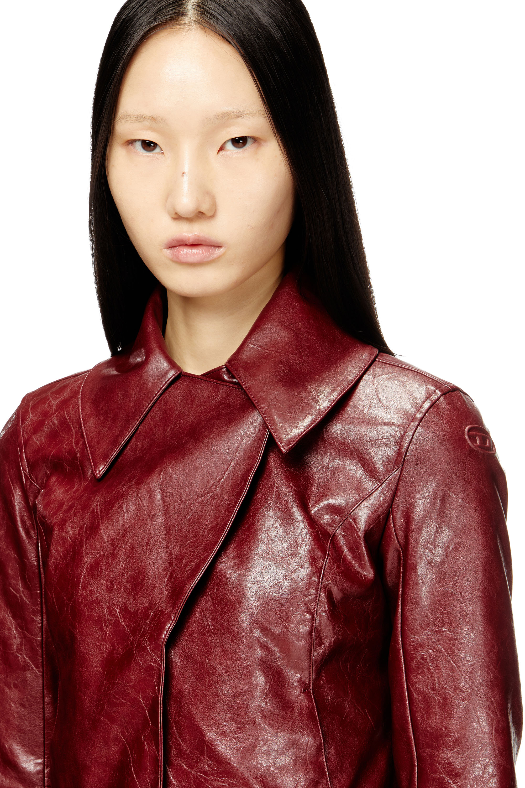 Women's Tailored jacket in coated fabric | Red | Diesel