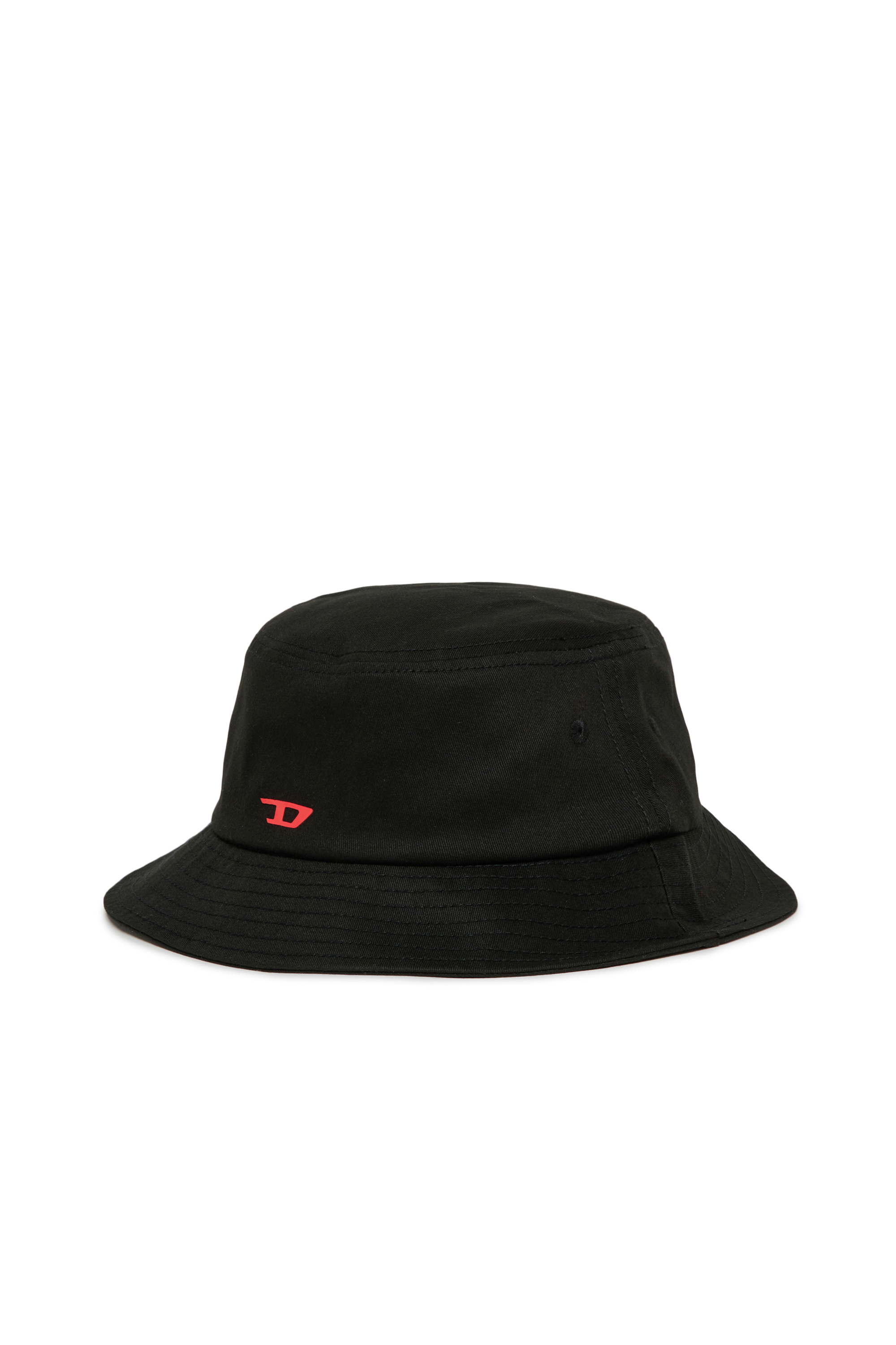Diesel - FILAD, Man's Bucket hat in cotton with D embroidery in Black - 1