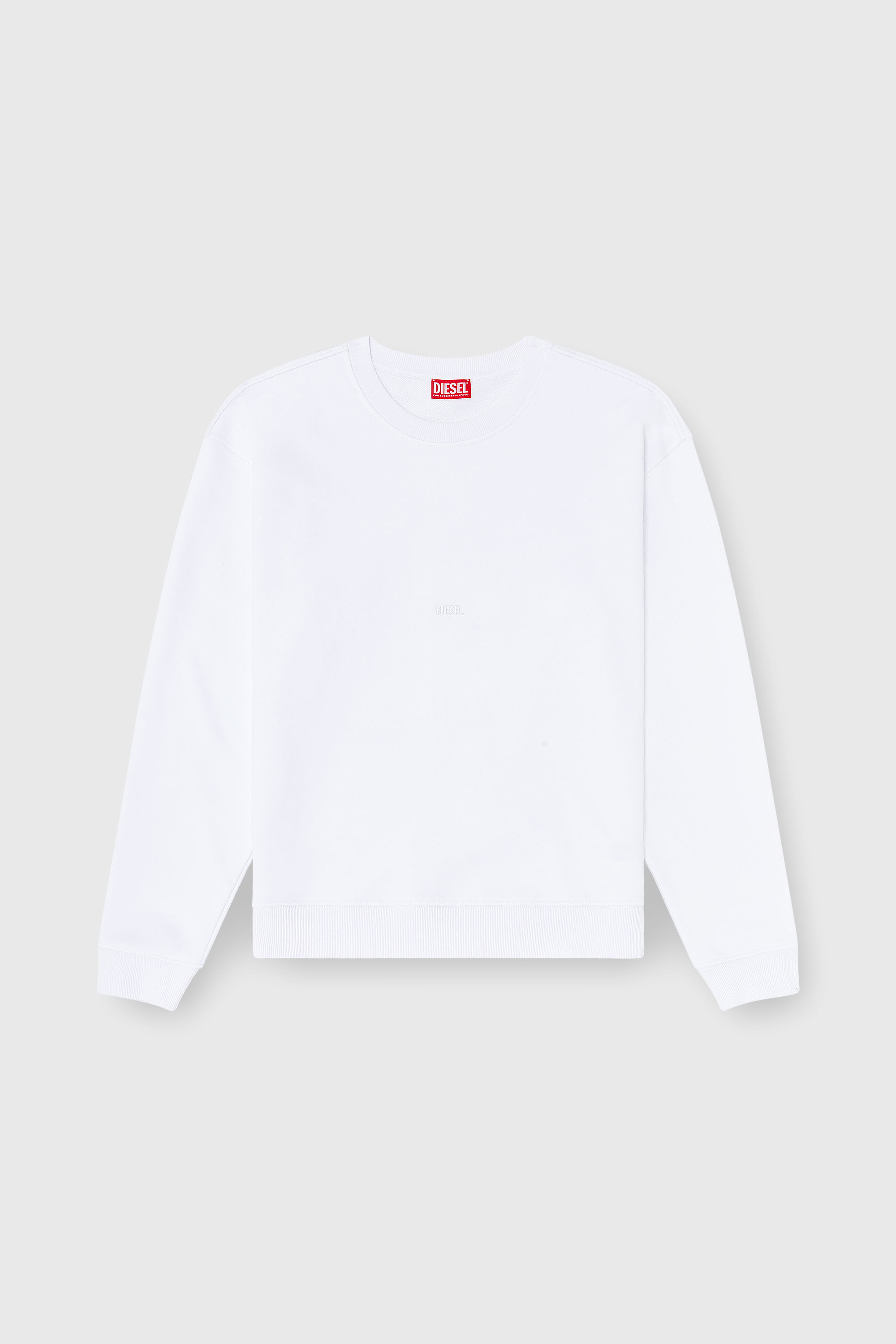 Diesel - S-NORM-AA5, Man's Cotton sweatshirt with micro logo embroidery in White - 2