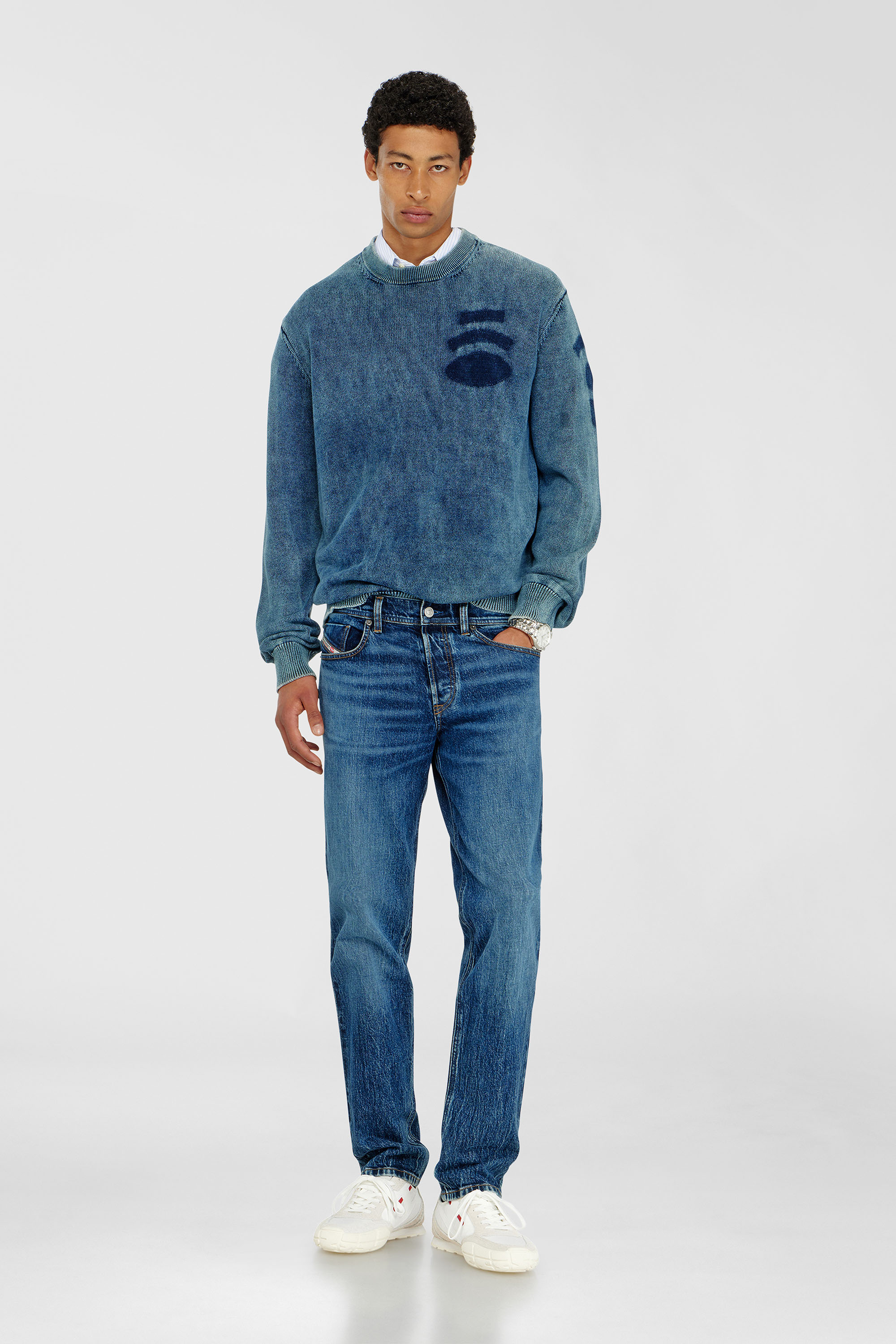 Diesel - S-PAGODHA LOW, Man's S-Pagodha-Sneakers in leather, suede and ripstop in White/Red - 2