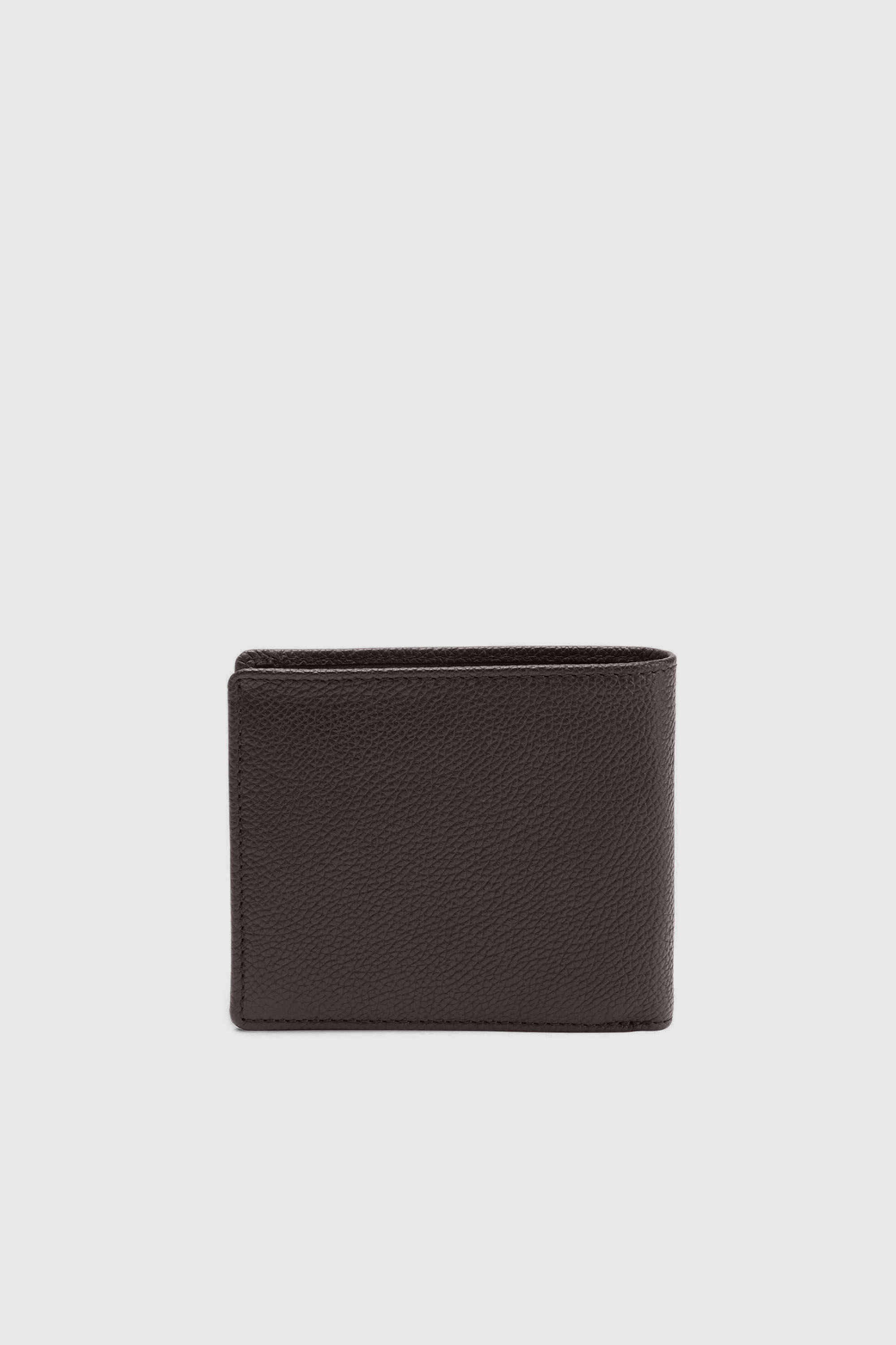 Diesel - BI FOLD COIN S, Man's Bi-fold wallet in grainy leather in Dark Brown - 2