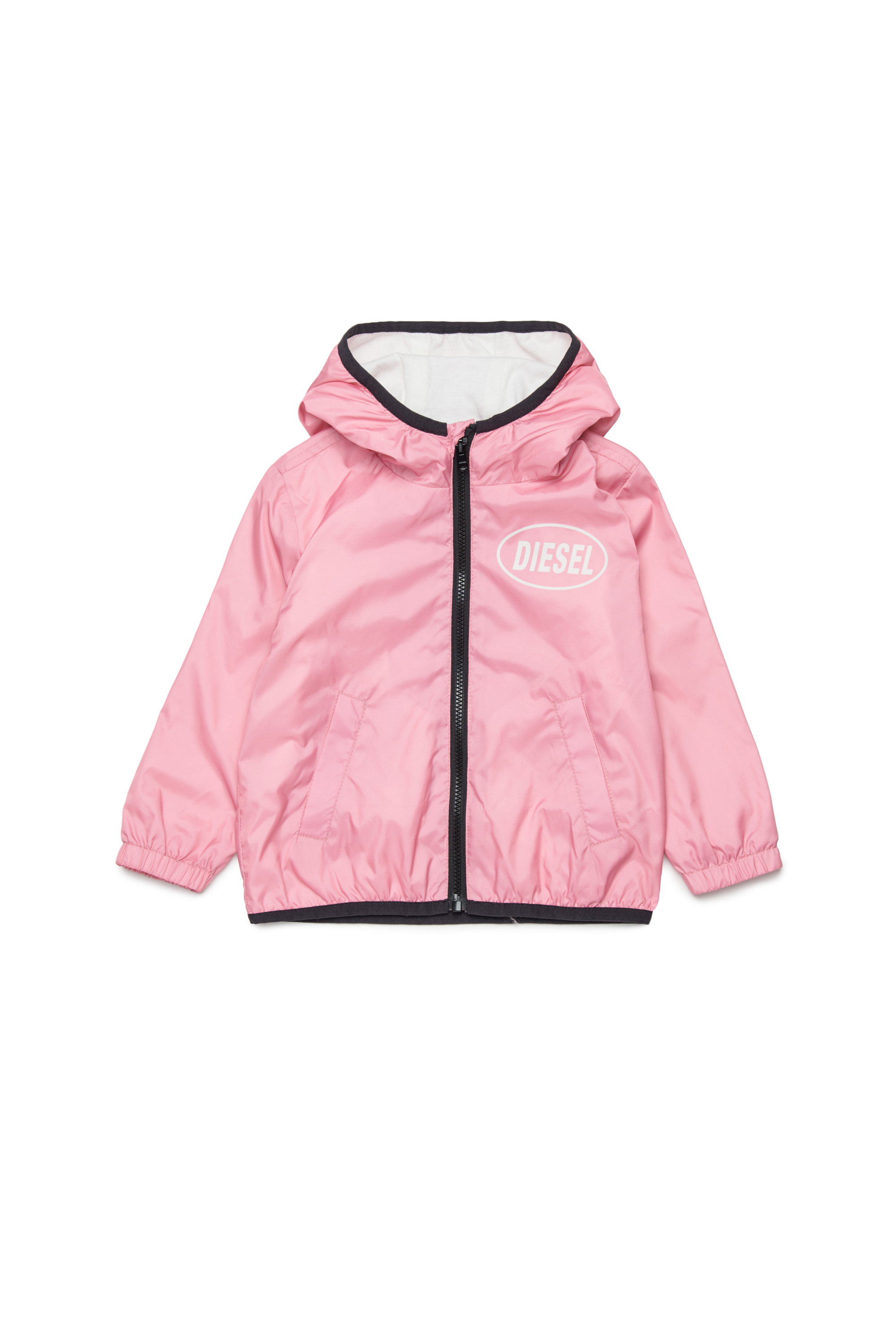 Diesel - JFLOGGYB, Unisex's Light jacket with hood and logo print in Pink - 1