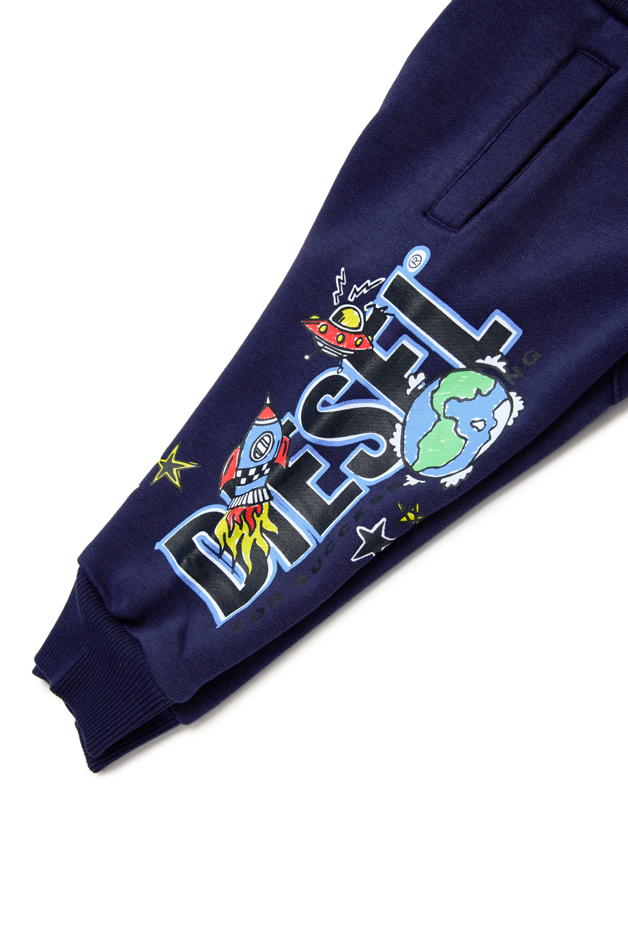 Diesel - PBAMBYB, Man's Sweatpants with rocket logo in Blue - 4