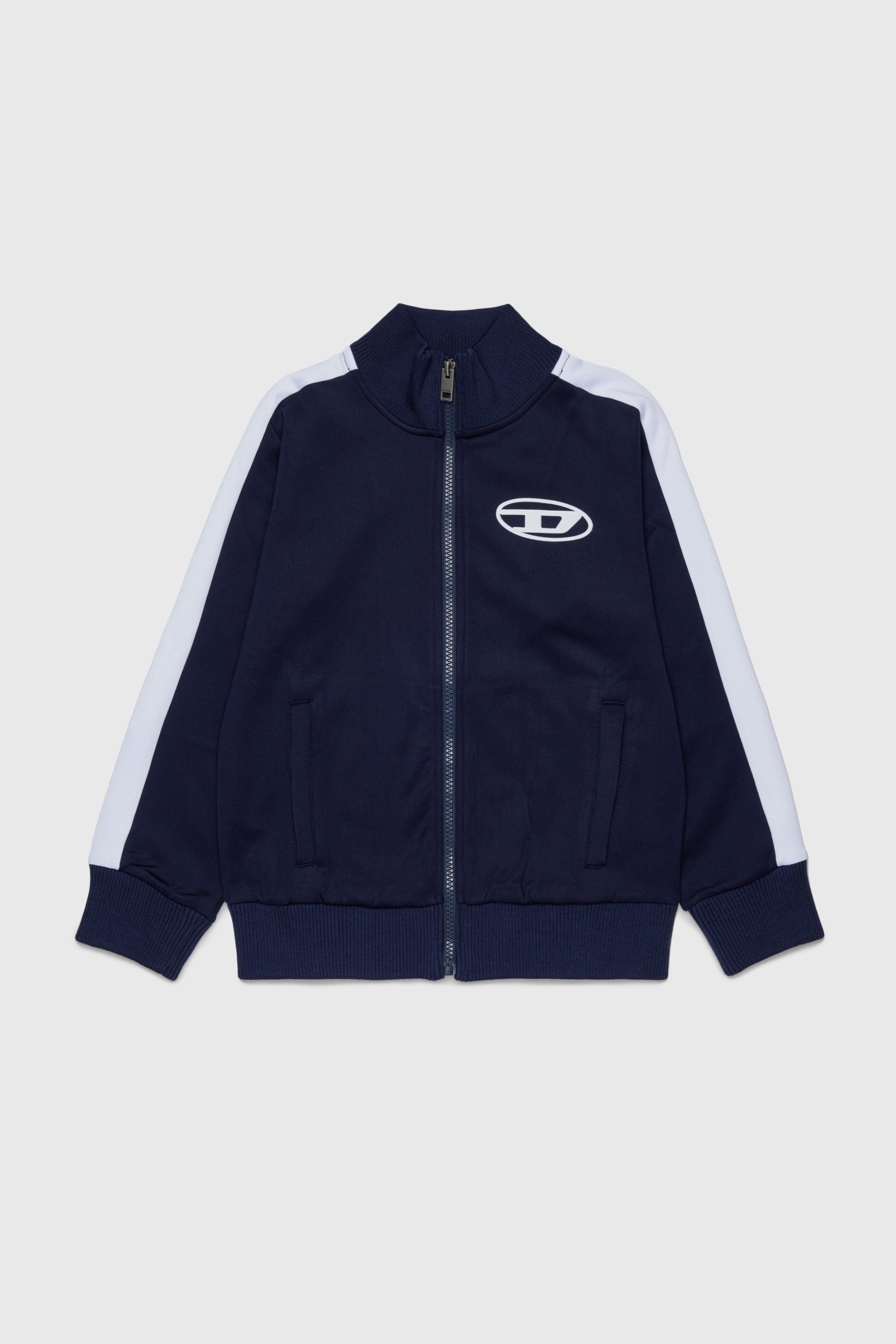 Diesel - SBOS, Man's Track jacket with Oval D logo in Dark Blue - 1