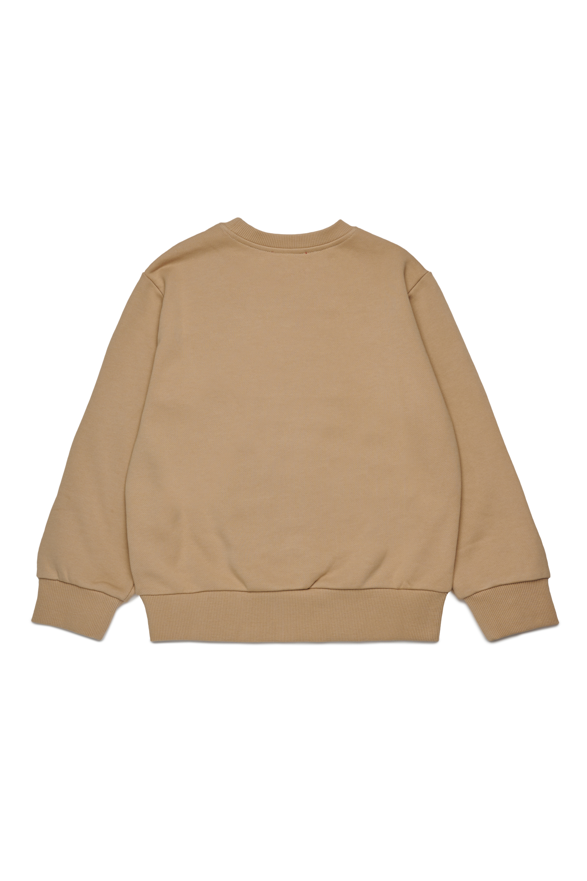 Diesel - SBOXTQ22 OVER, Man's Crew-neck cotton sweatshirt with Oval D logo in Light Brown - 2