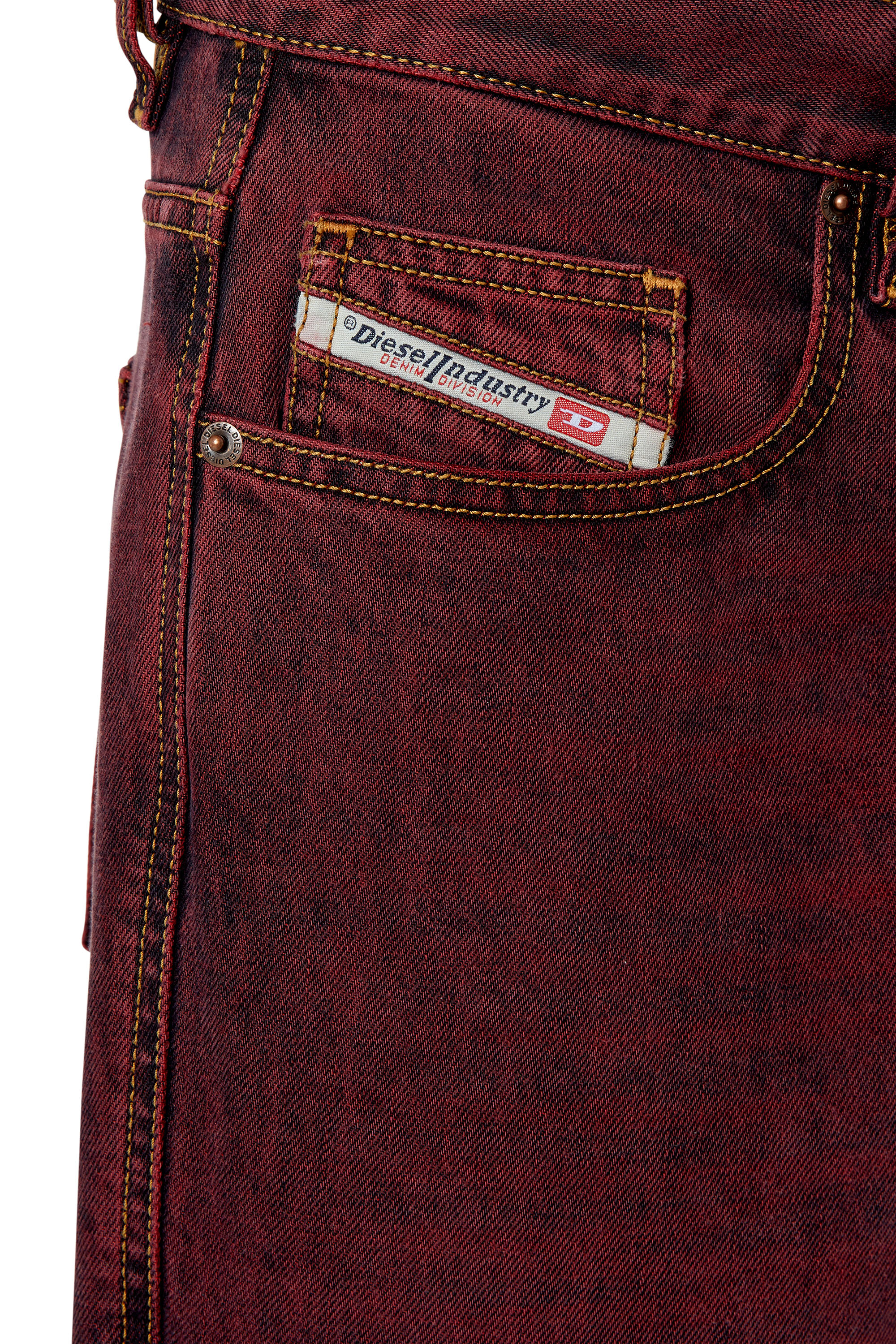 Diesel - 2020 D-Viker 09H01 Straight Jeans, Burgundy - Image 3