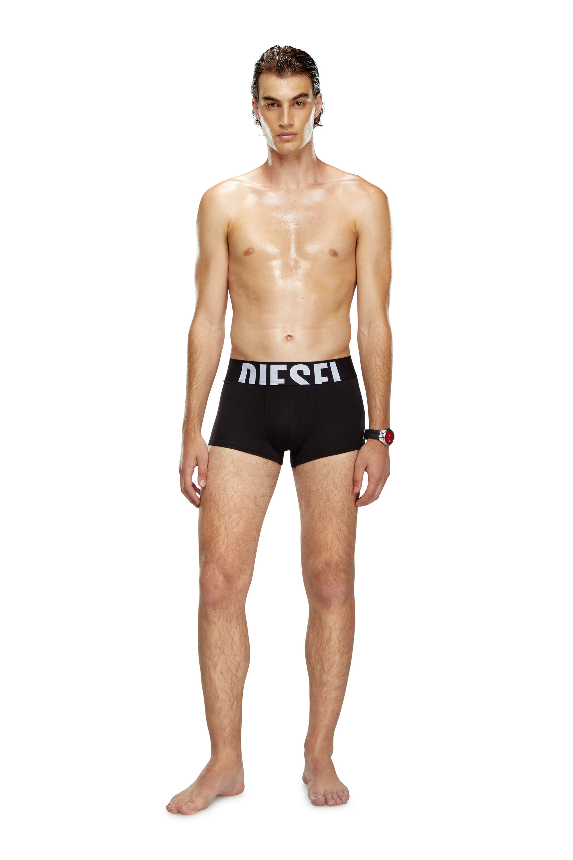 Diesel - UMBX-DAMIENTHREEPACK-5.5EL, Man's 3-pack of boxer briefs with cut-off logo in Black - 4