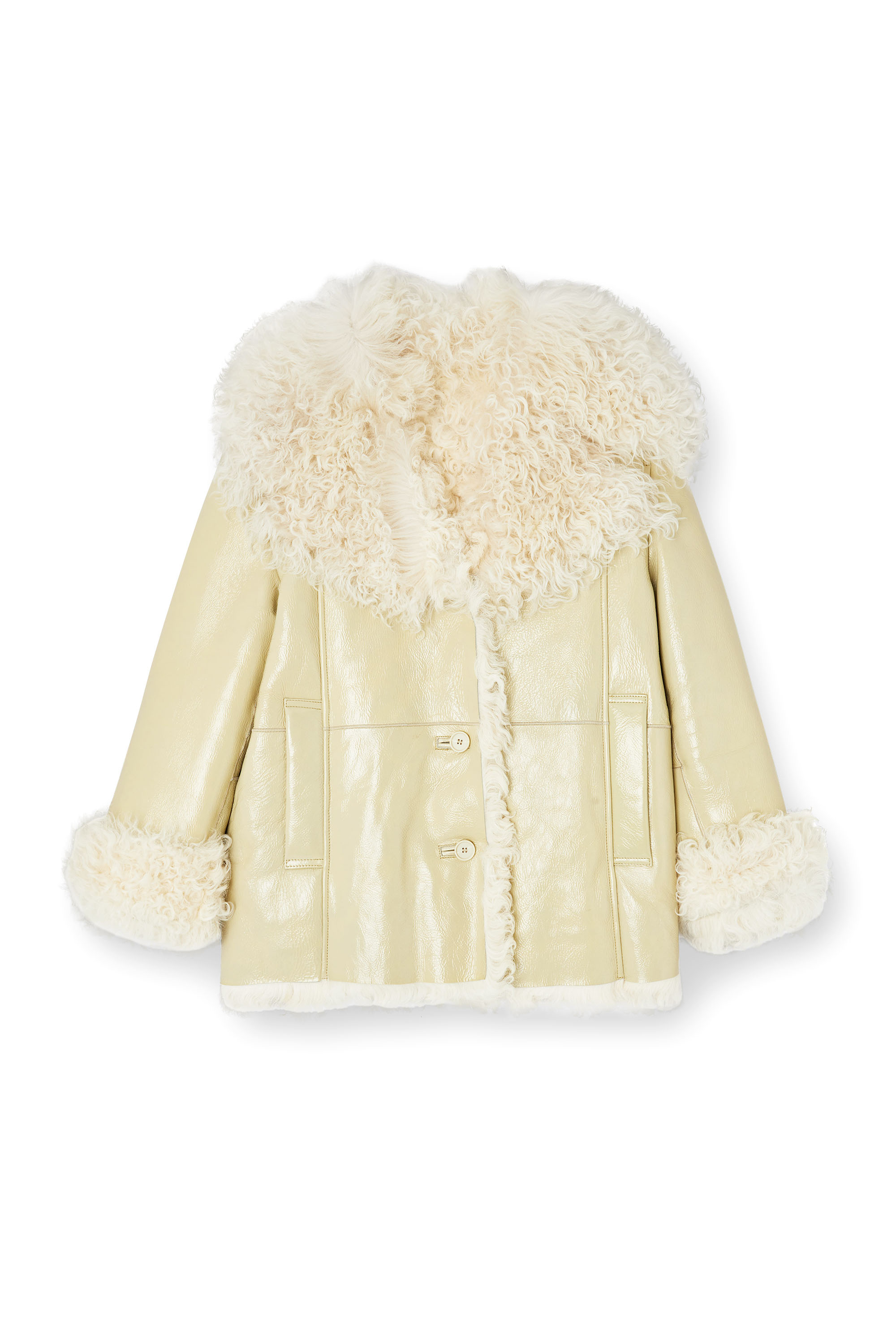 Diesel - L-ACONIC, Woman's Patent shearling jacket in null - 3