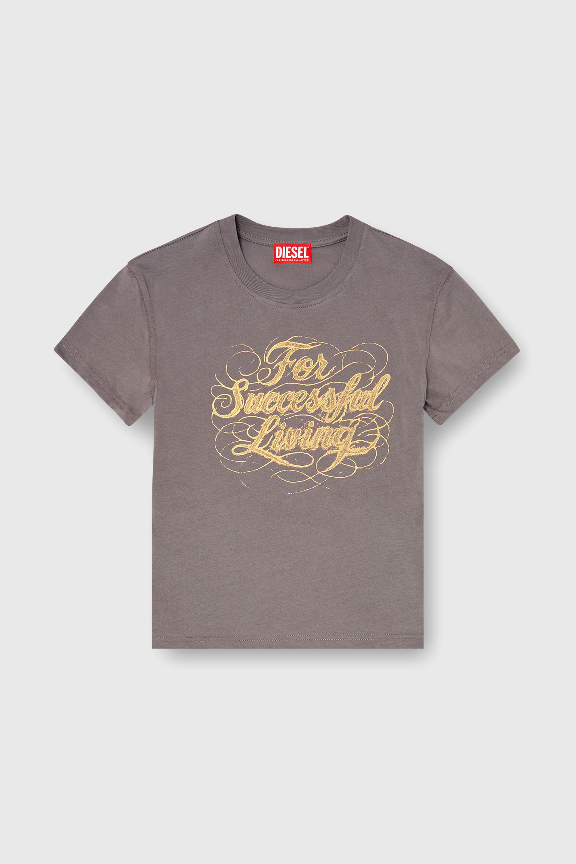 Diesel - T-ILA-AA4, Woman's T-shirt with logo print in Grey - 2
