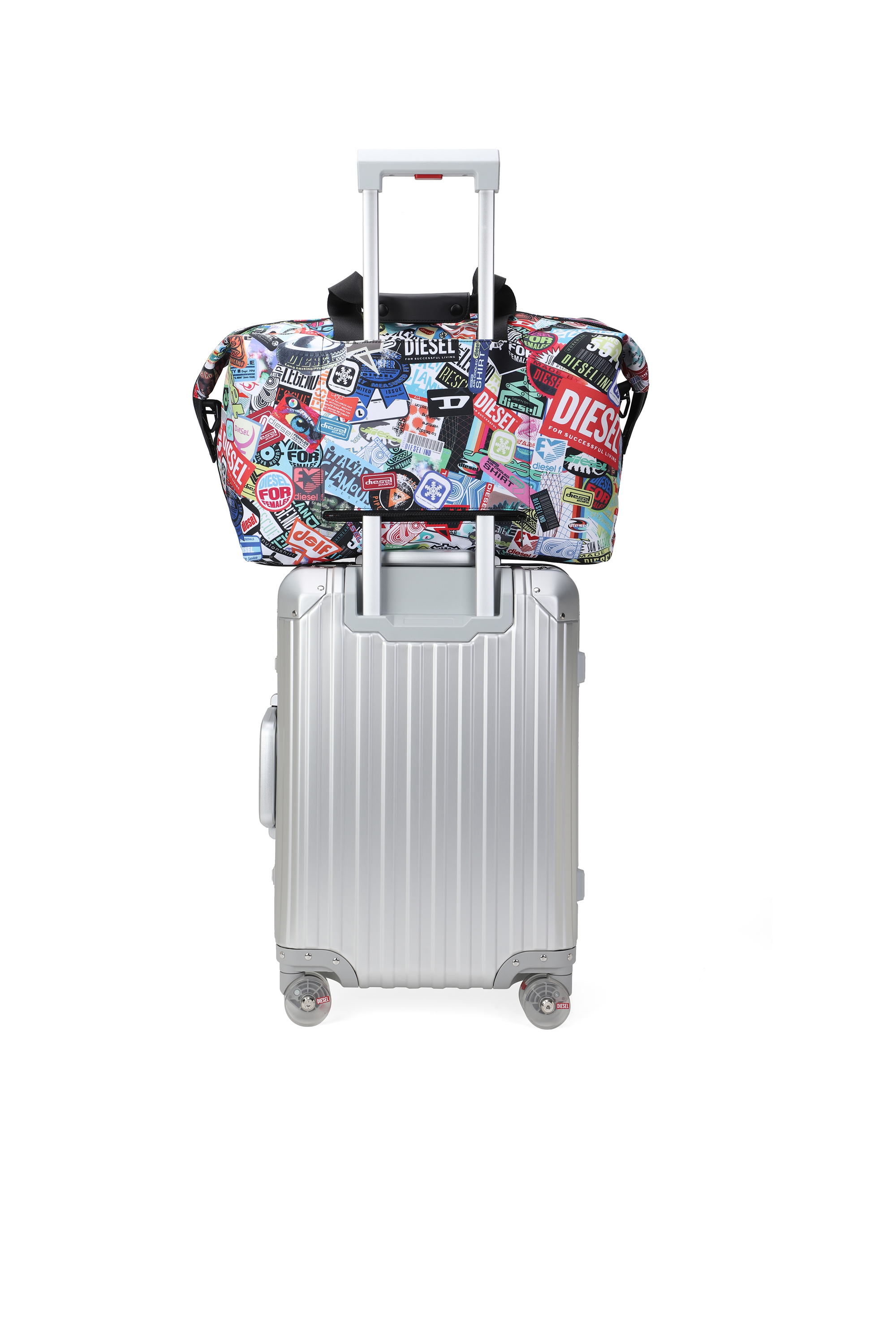 Diesel - DIESEL PC PRINTED DUFFLE-STICKERS- DSB00, Unisex's Pratical duffle bag with stickers in Multicolor - 2