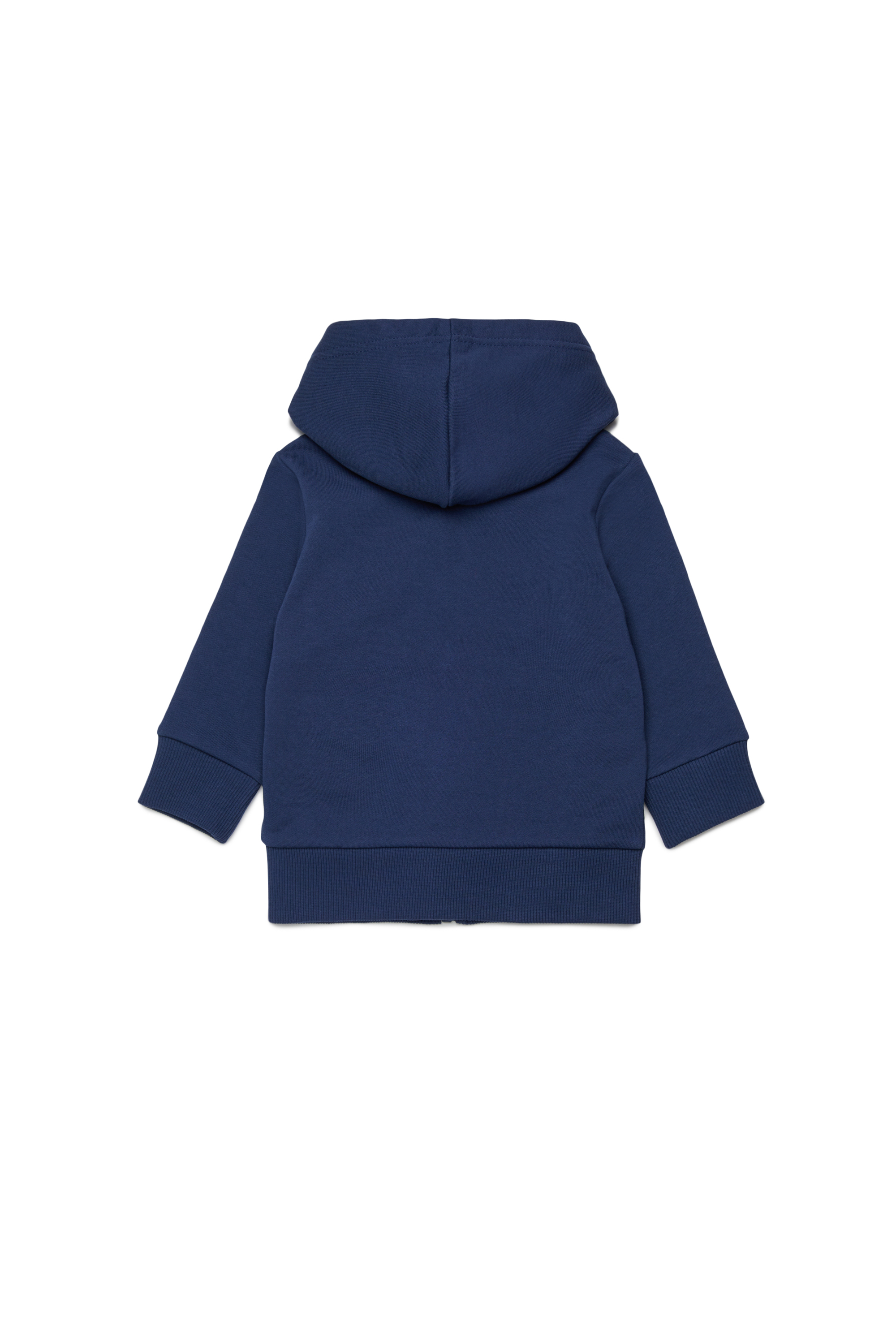 Diesel - SPILB, Man's Zipped hoodie in cotton with fire print in Blue - 2