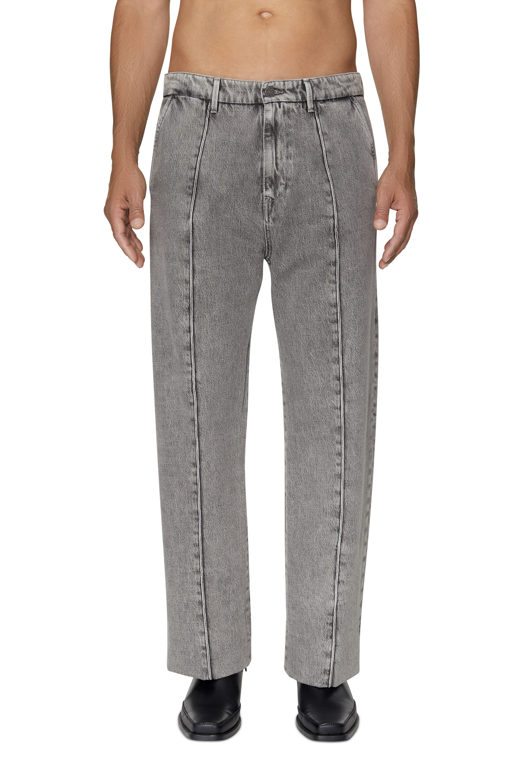 Diesel - D-Chino-Work 0IEAA Straight Jeans, Light Grey - Image 1