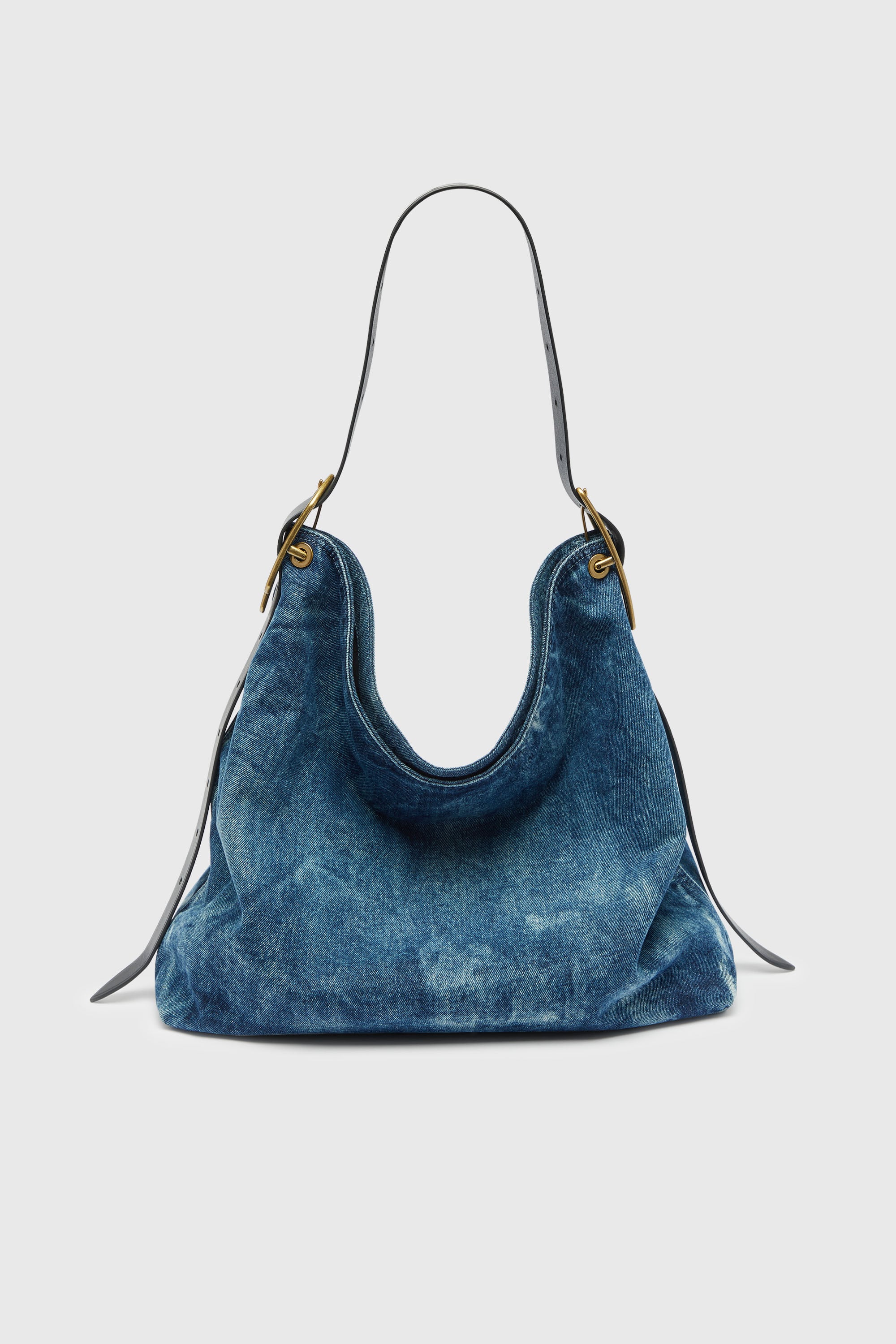 Diesel - D-LINE HOBO L, Woman's D-Line-Denim hobo bag in Medium blue - 2