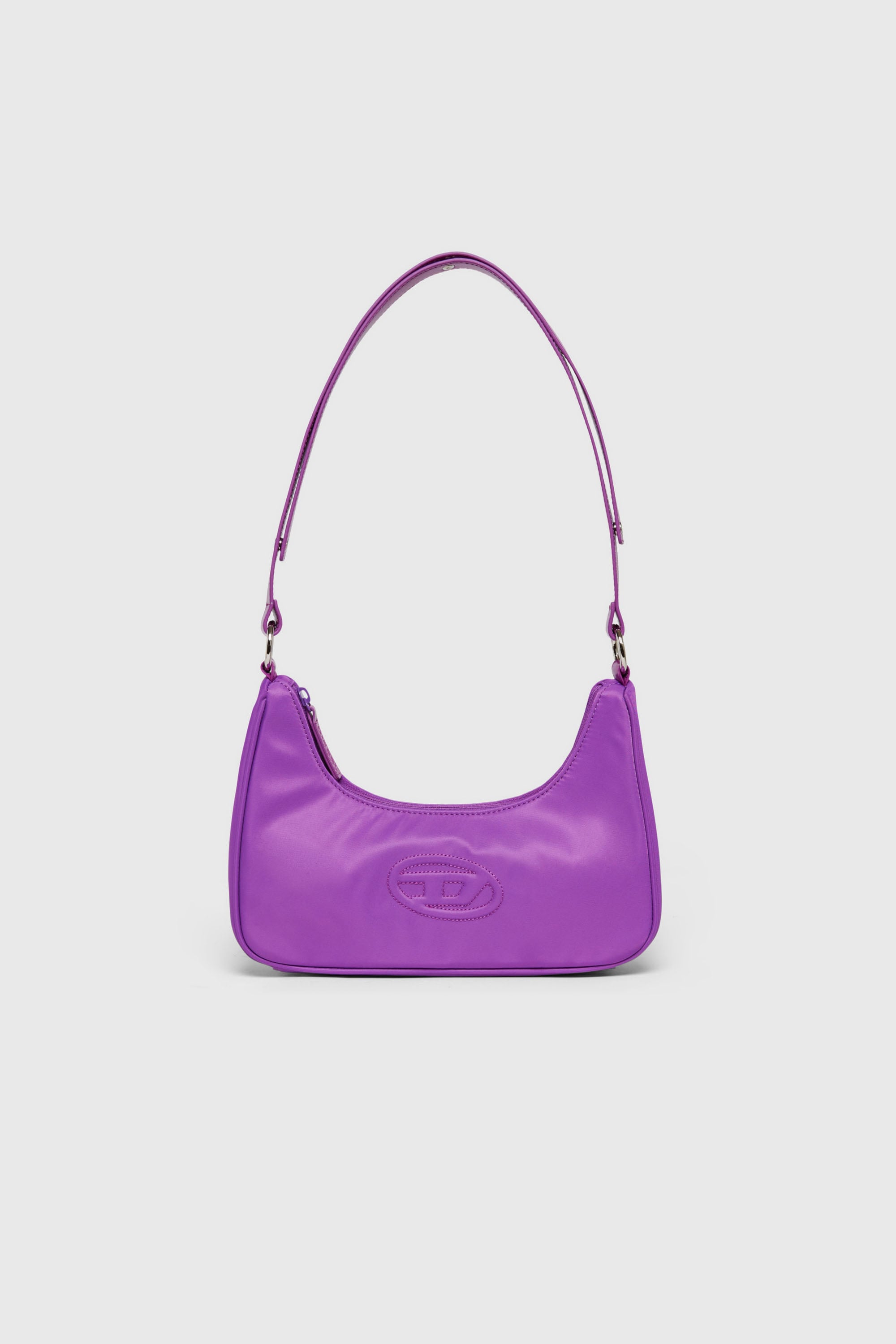 Diesel - WUNSY, Woman's WUNSY - Nylon shoulder bag with Oval D logo in Violet - 1