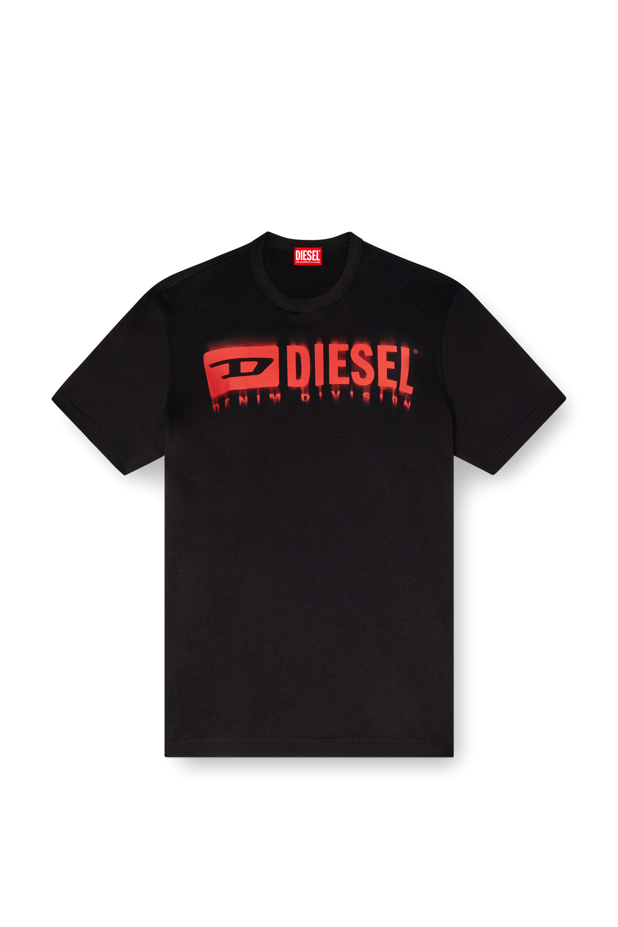 Diesel - T-ADJUST-Q7, Man's T-shirt with blurry Diesel logo in Black - 3