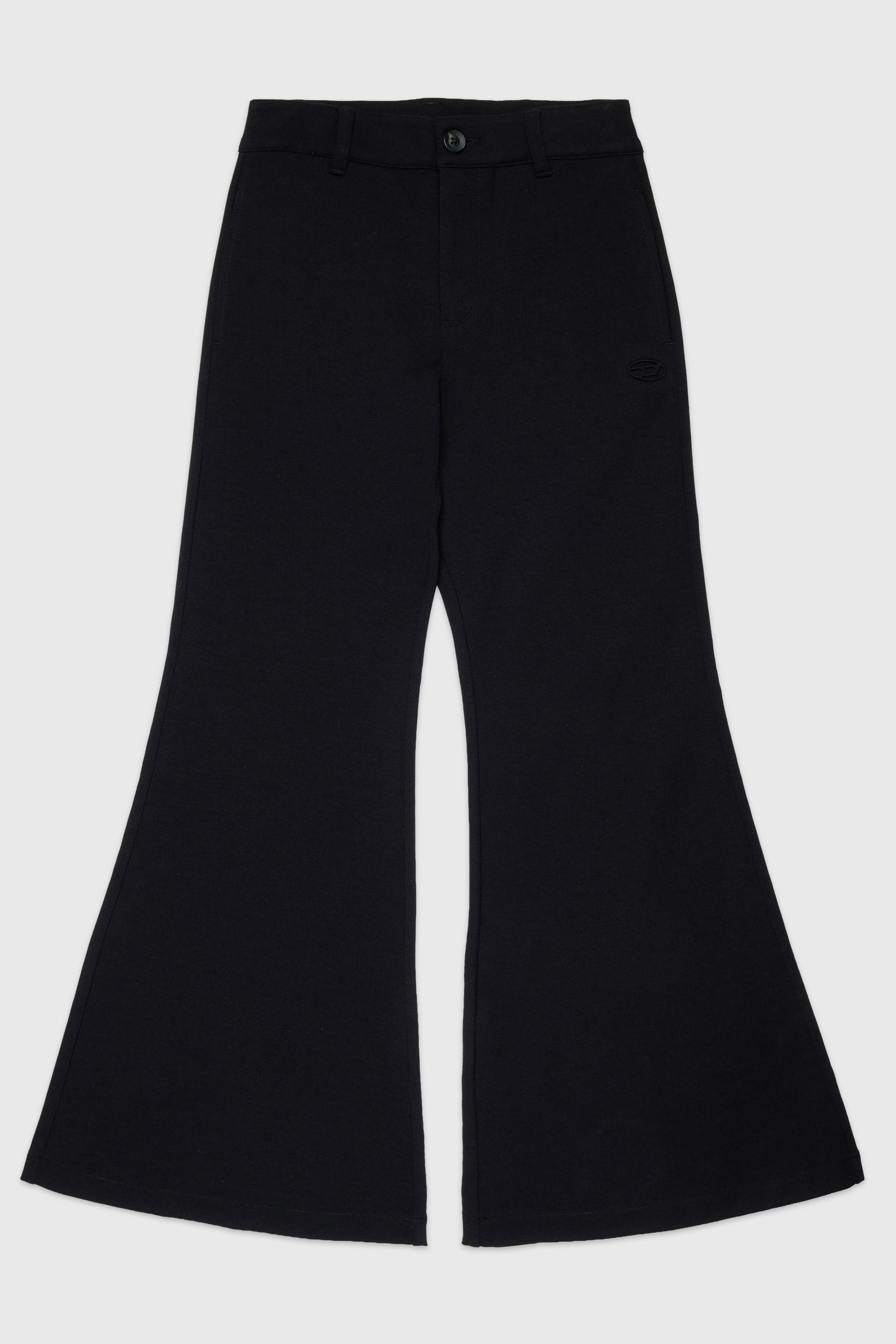 Diesel - PMILX, Woman's Flared pants in compact stretch fabric in Black - 1