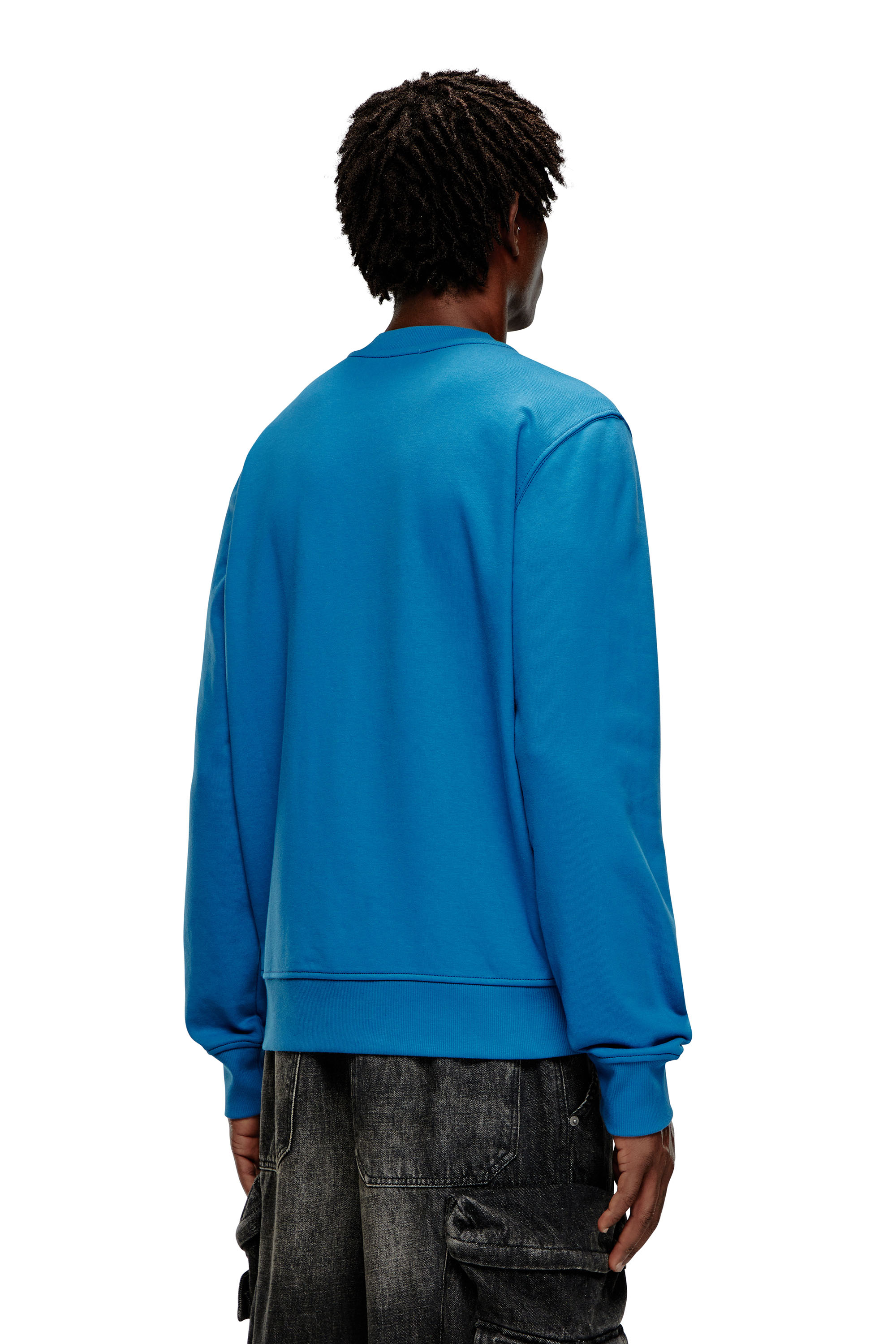 Diesel - S-GINN-K43, Man Sweatshirt with logo print in Blue - Image 4