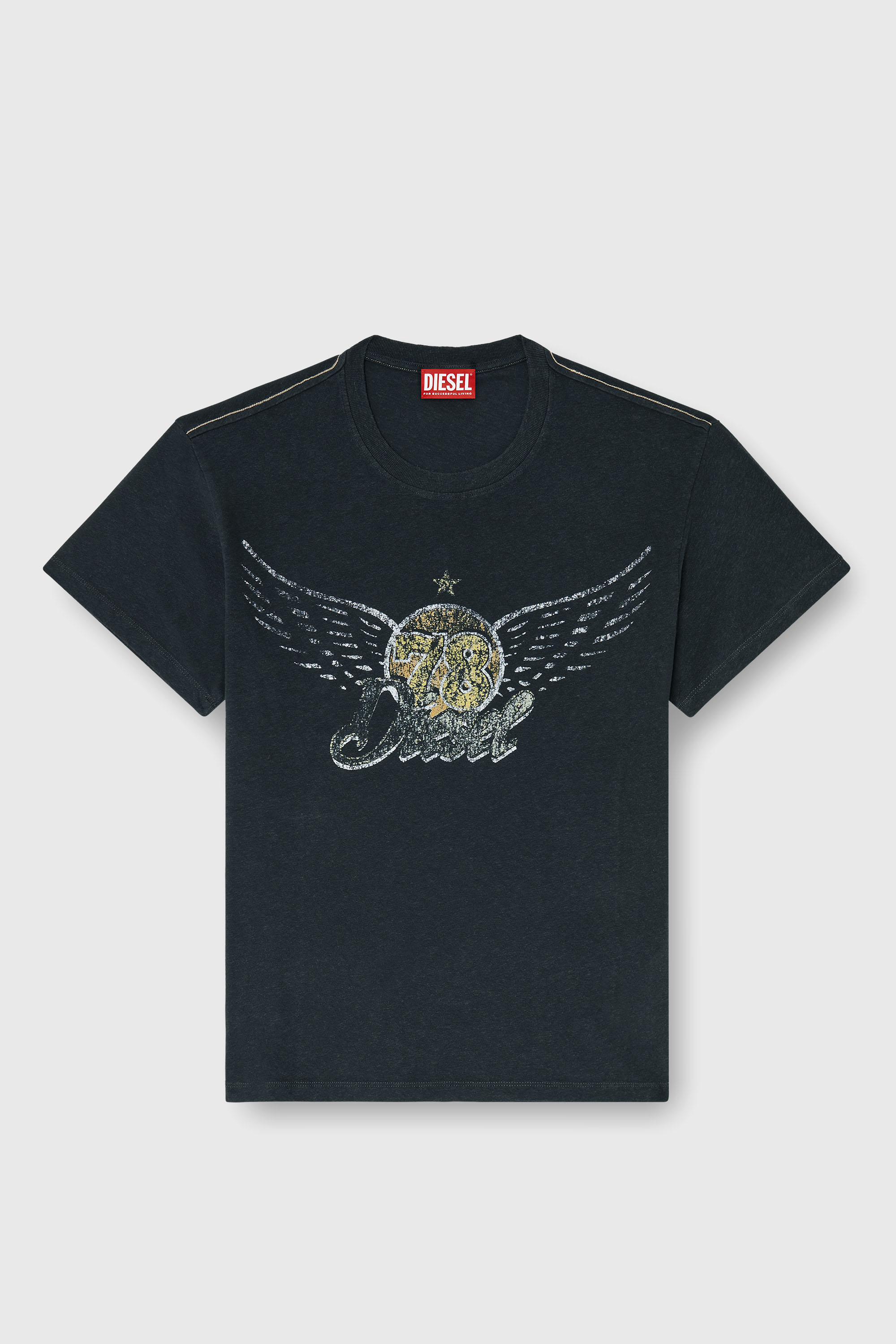 Diesel - T-GERIO-A, Man's Cotton-hemp T-shirt with concert graphics in Black - 2