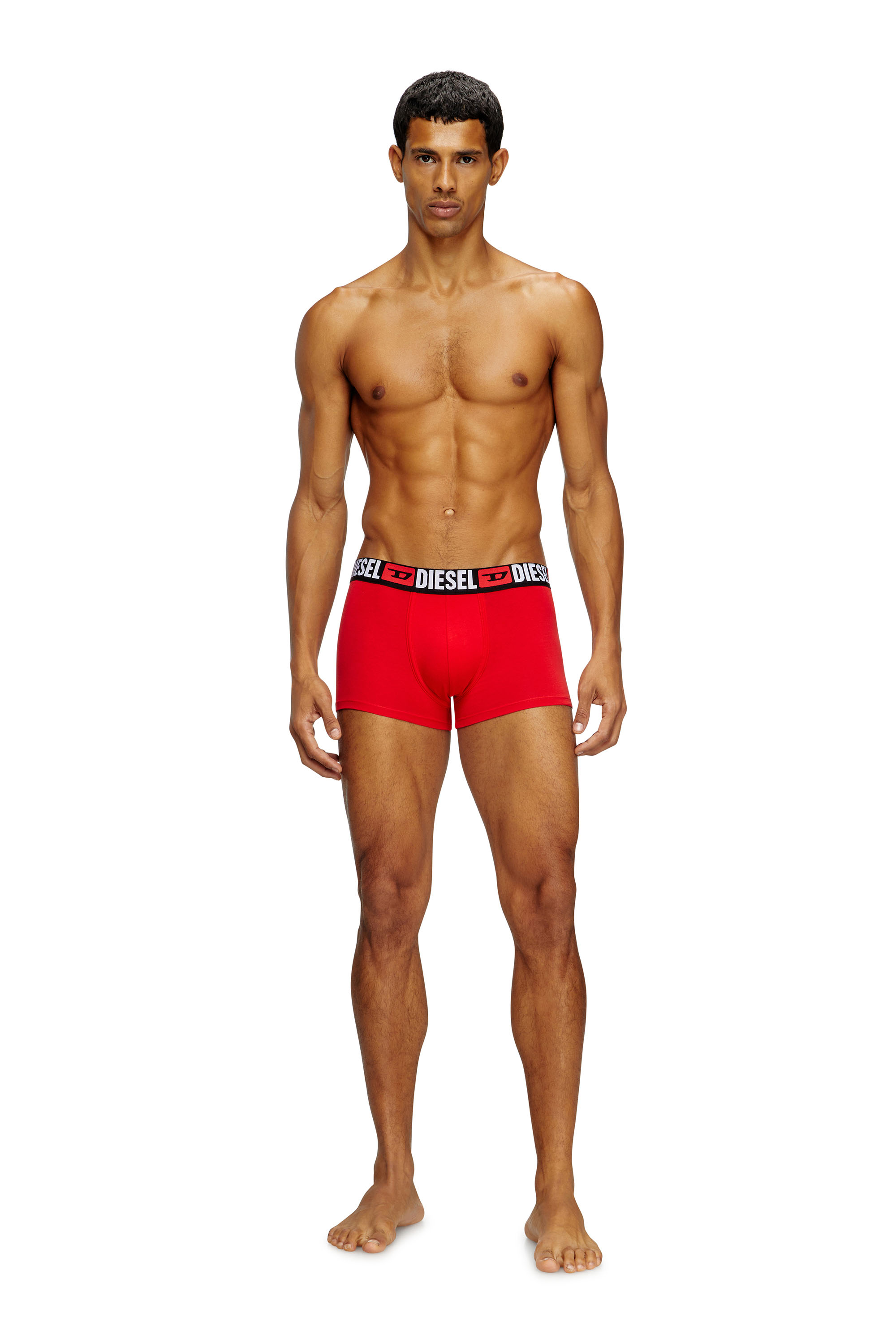 Diesel - UMBX-DAMIENTHREEPACK, Man's Three-pack of all-over logo waist boxers in Red/Grey - 2