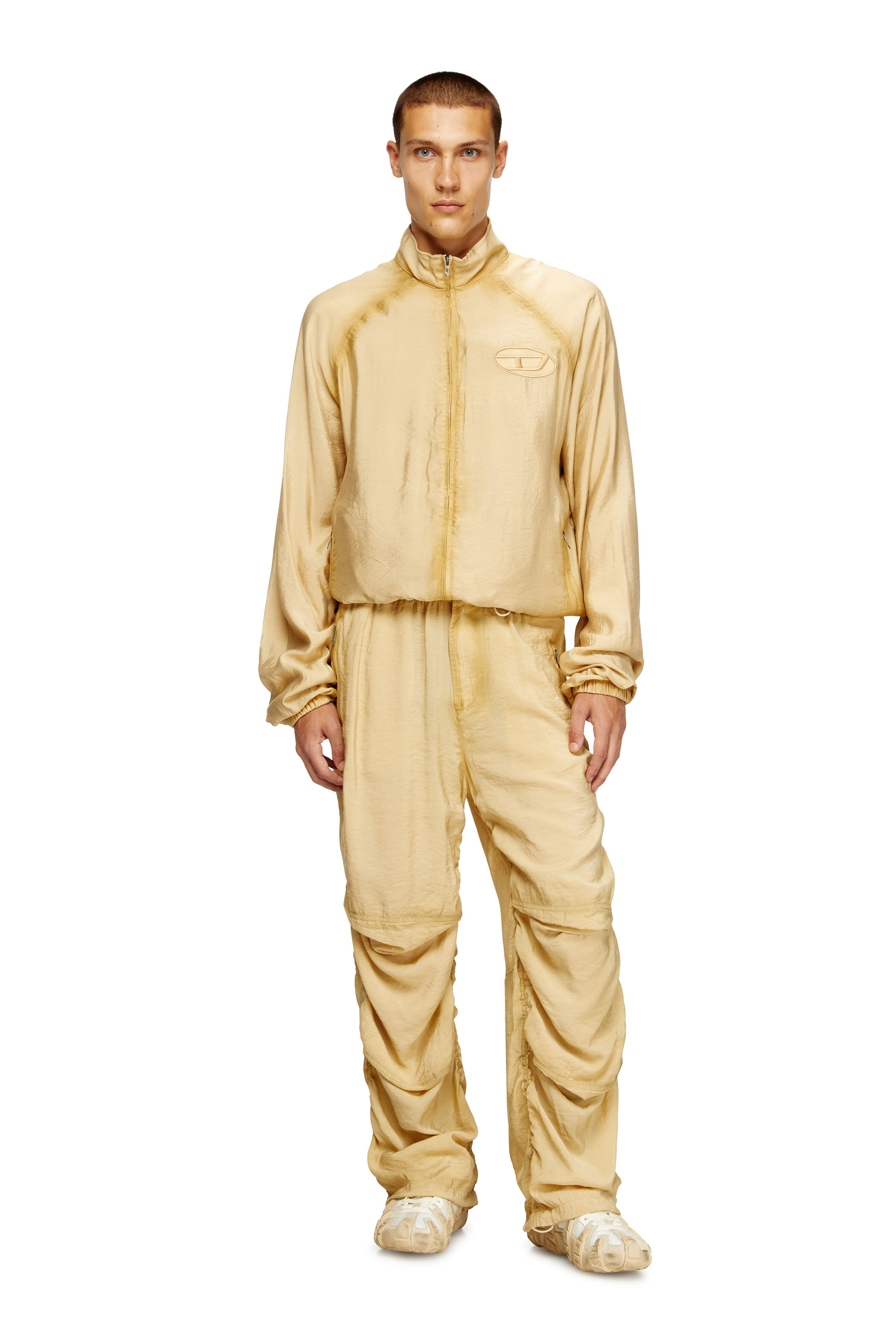 Diesel - P-DAILY, Man's Utility pants in light, crinkled fabric in Beige - 1