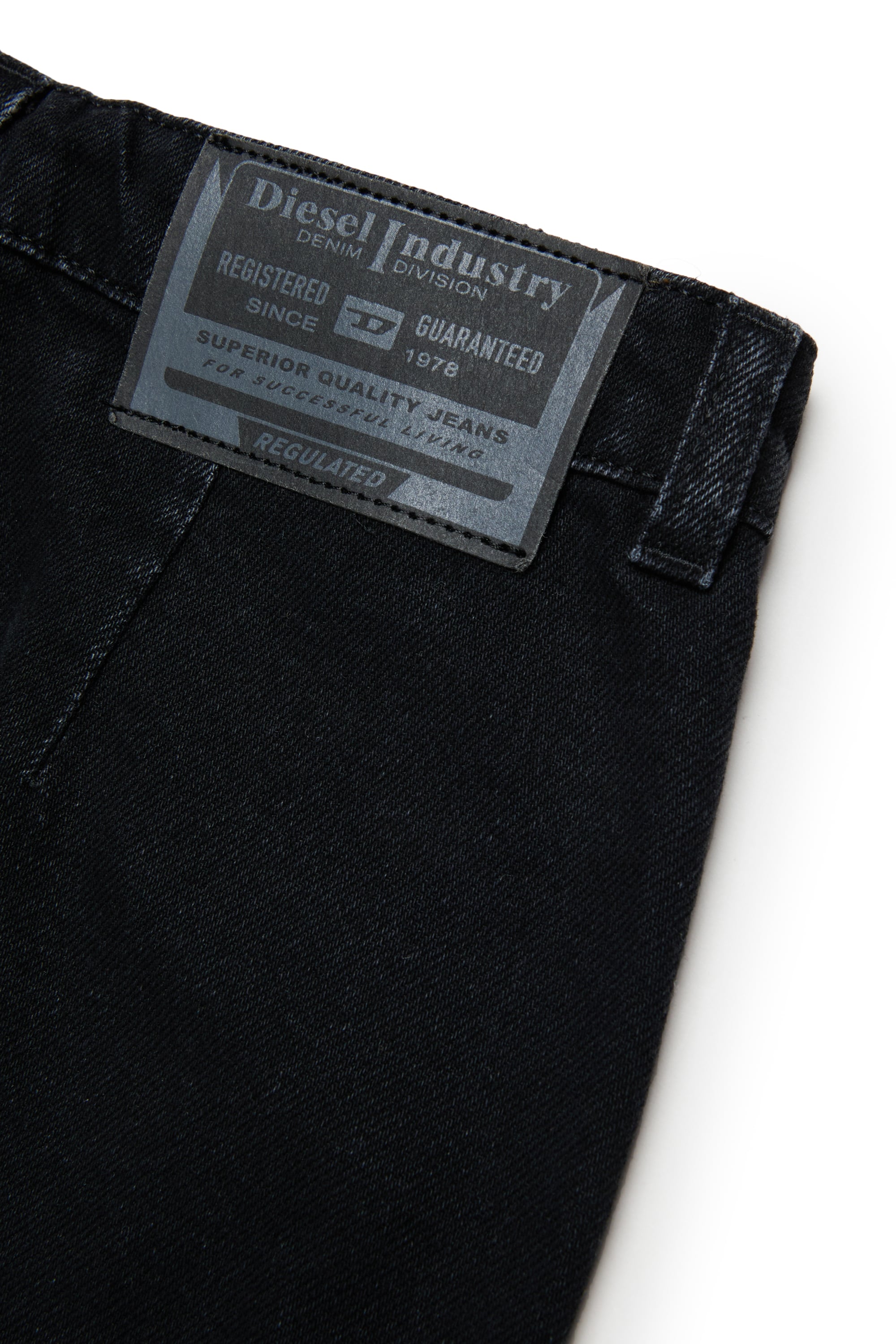 Diesel - GEARD, Woman's Denim mini skirt with curved hem in Black/Dark grey - 4