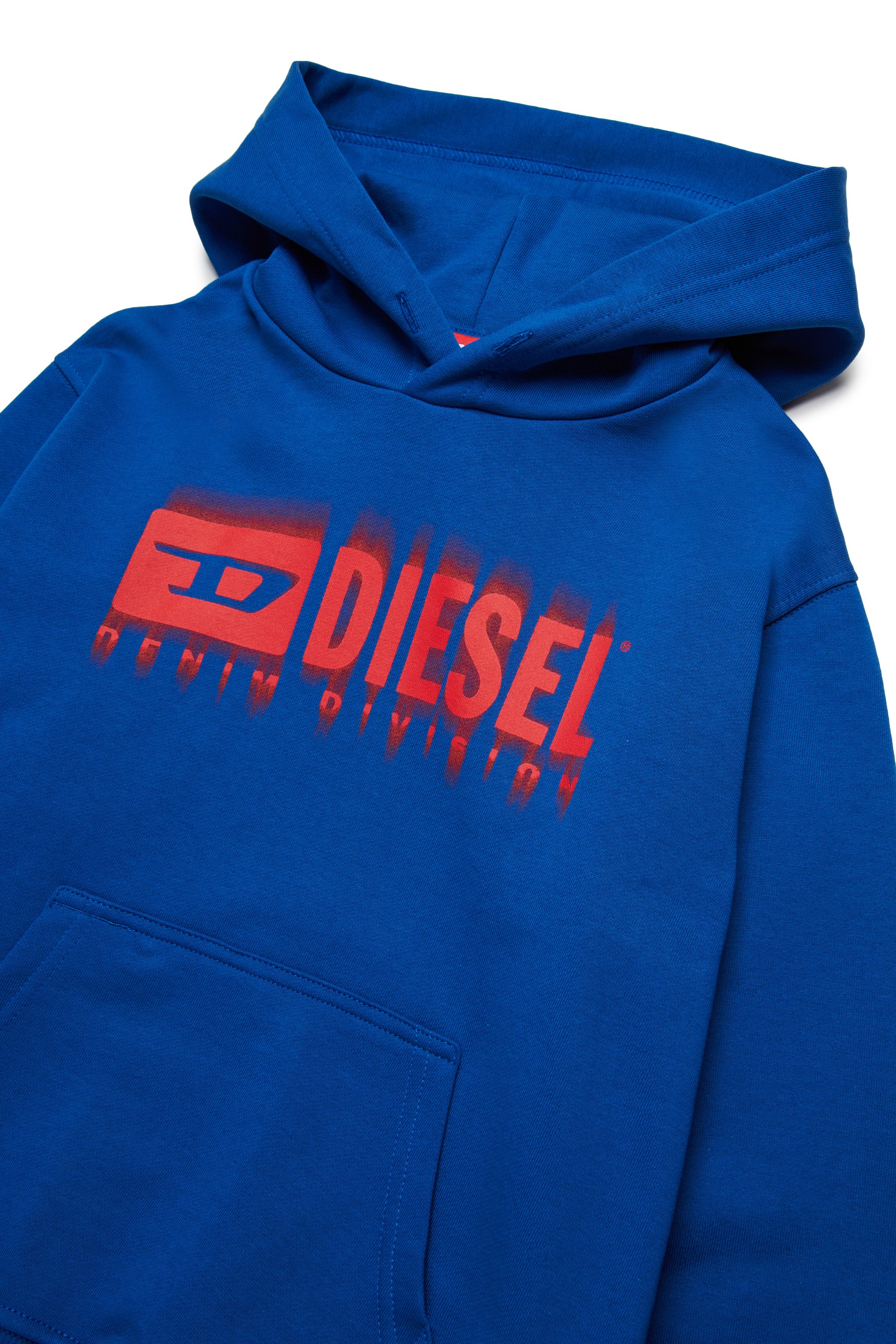 Diesel - SGINNHOODL5 OVER, Man's Hoodie with smudged logo in Blue - 3