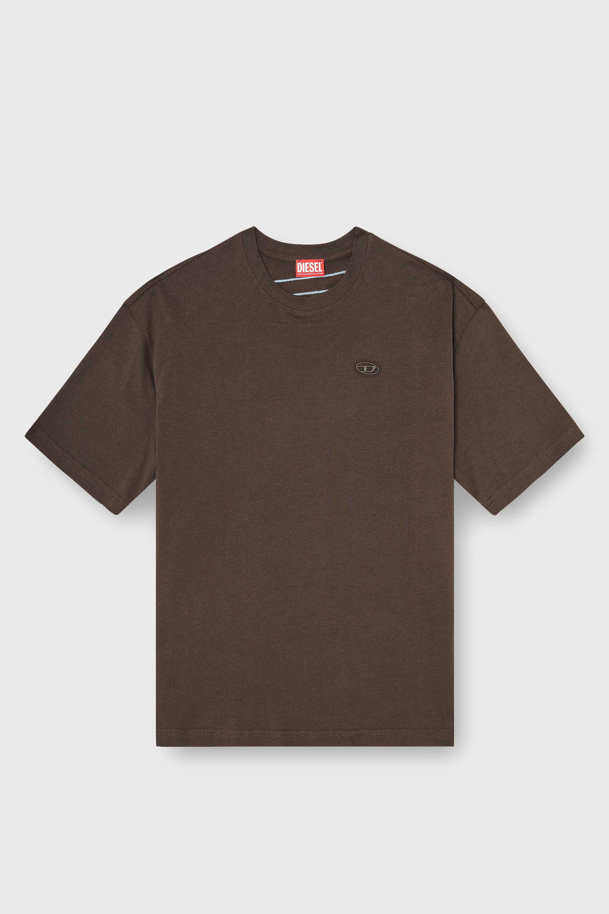 Diesel - T-BOGGY-MEGOVAL-D, Man's T-shirt with maxi oval D embroidery in Brown - 2