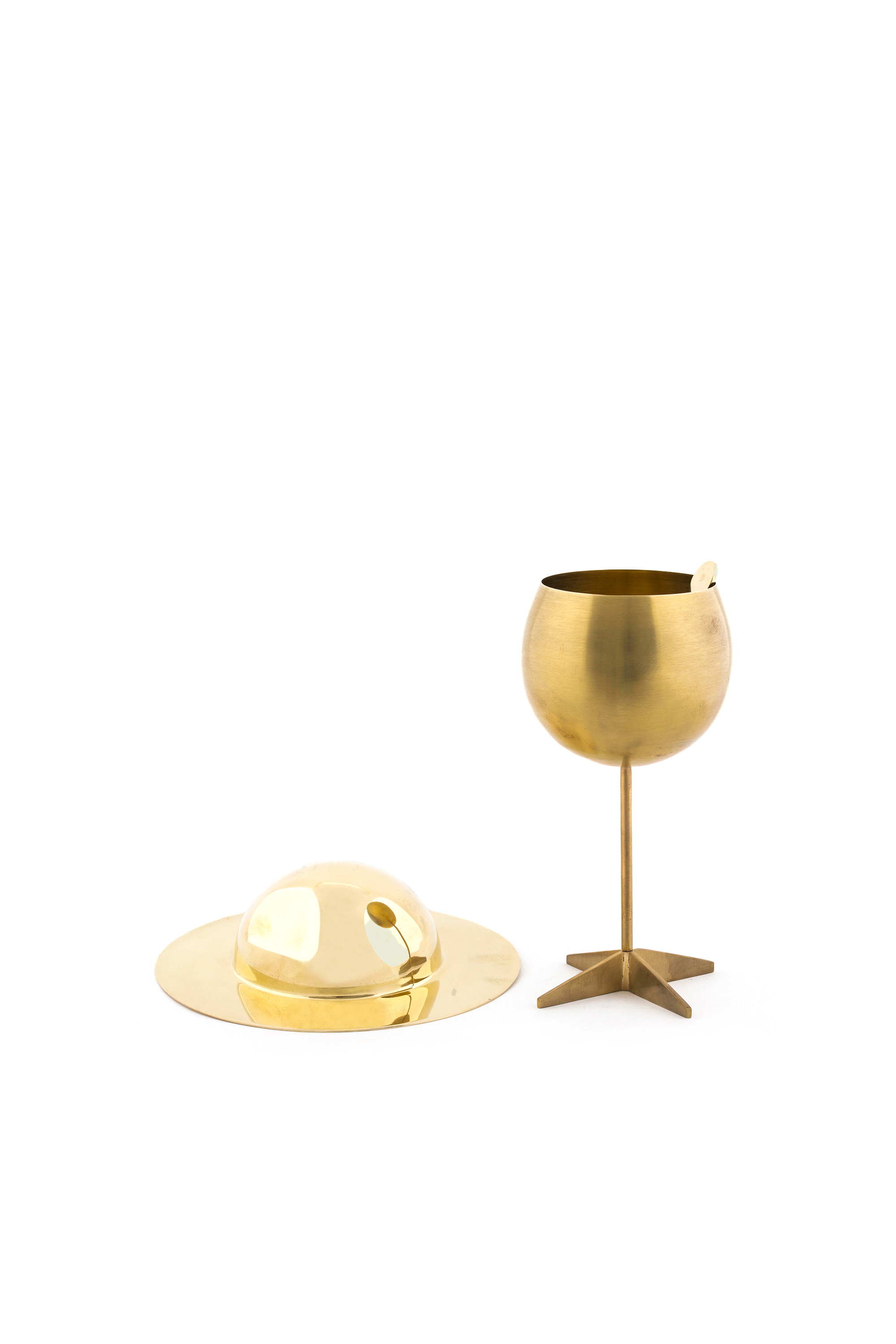 Diesel - 10874 COSMIC  DINER, Unisex's Gold brass sugar jar, ø cm 20,3 / 8" in Gold - 2