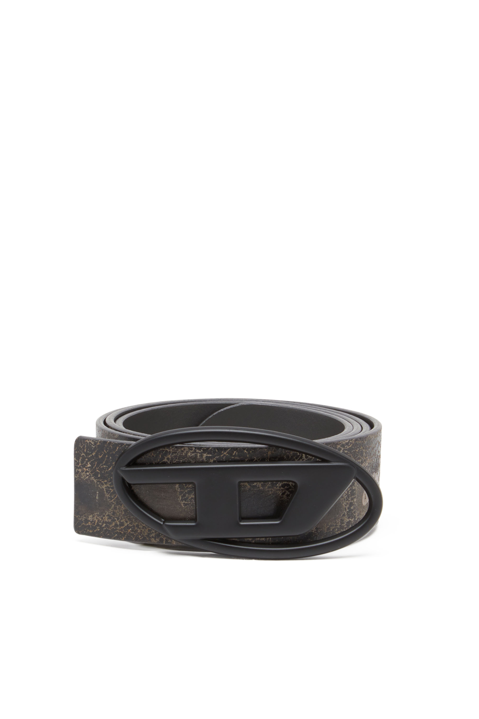 Diesel - B-1DR REV DD, Unisex's Reversible treated leather belt in Brown/Black - 1