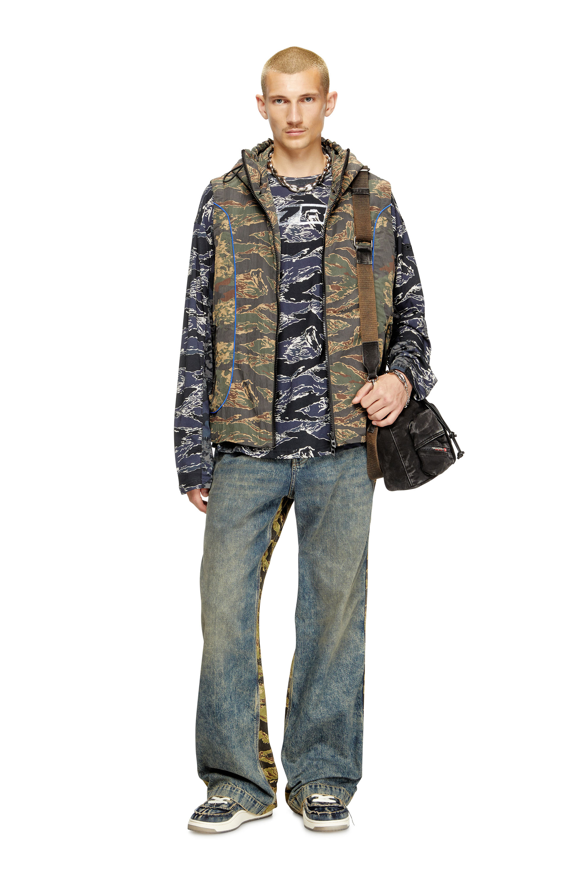 Diesel - T-BOXT-LS-CURT, Man's Long-sleeve T-shirt with mixed camo prints in null - 2
