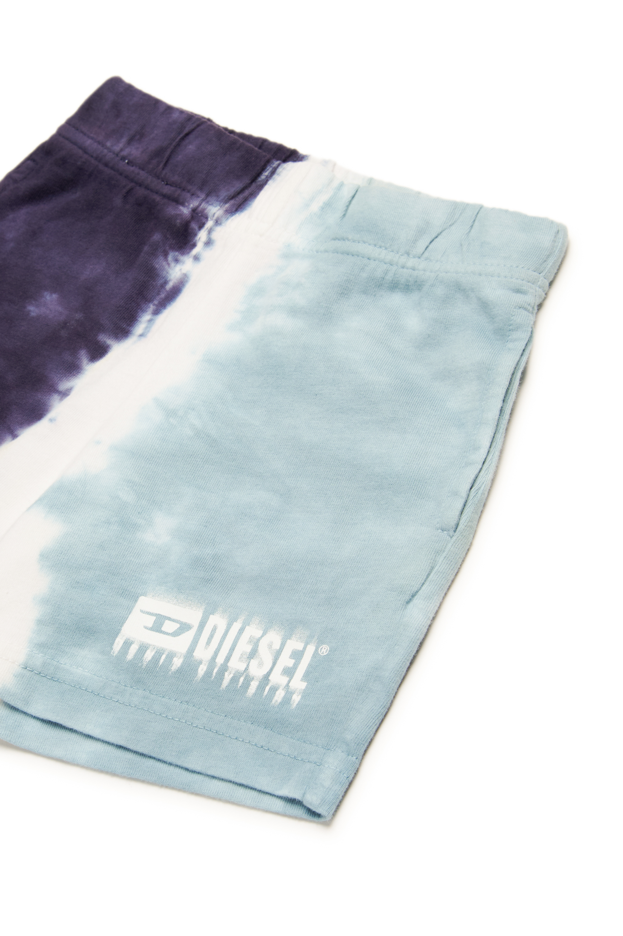 Diesel - PKITEB, Man's Dip-dyed sweat shorts with d&eacute;grad&eacute; logo in Blue - 3