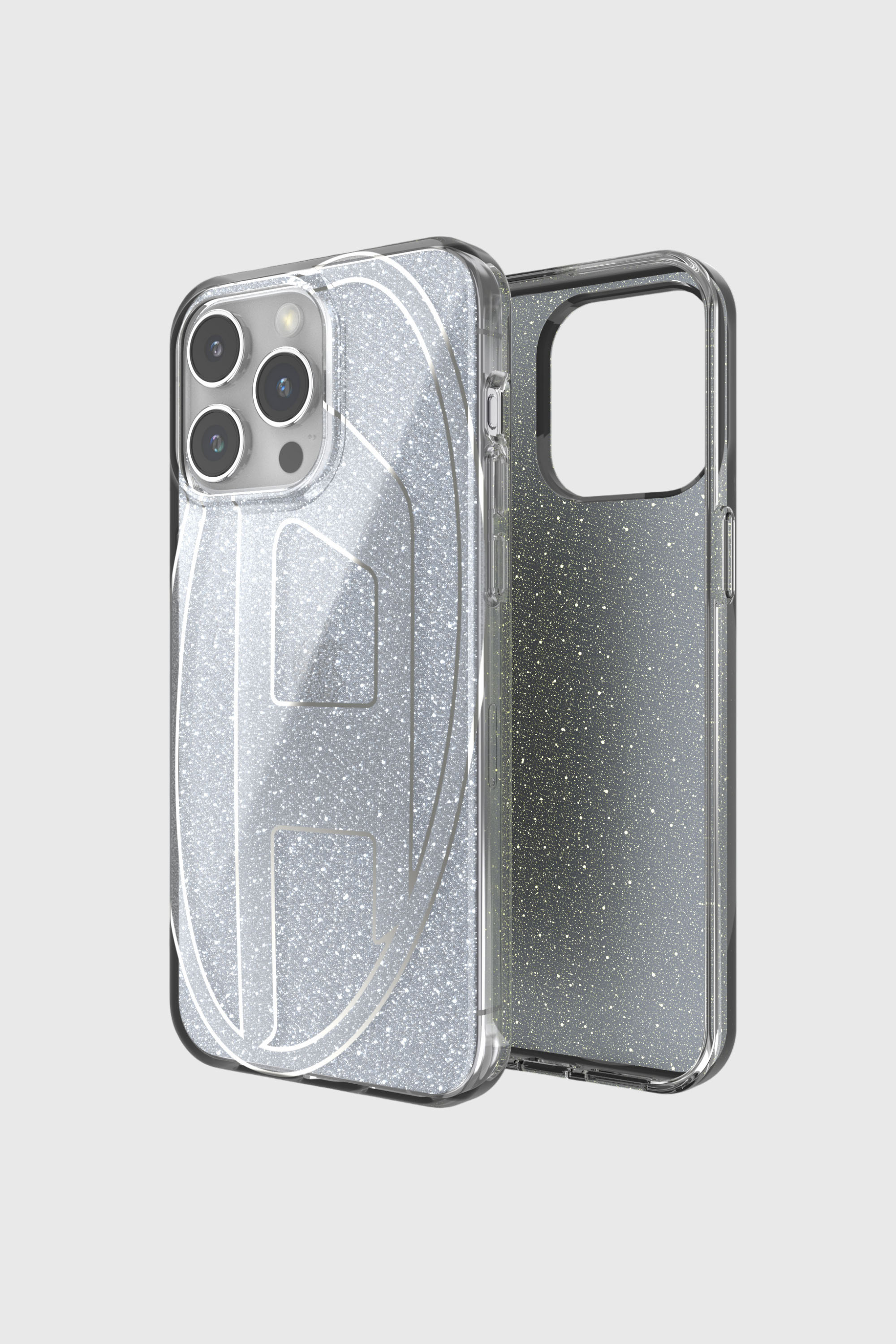 Diesel - 60033 AOP CASE, Unisex's Glitter Case for iP 15 Pro Max in Silver - 1