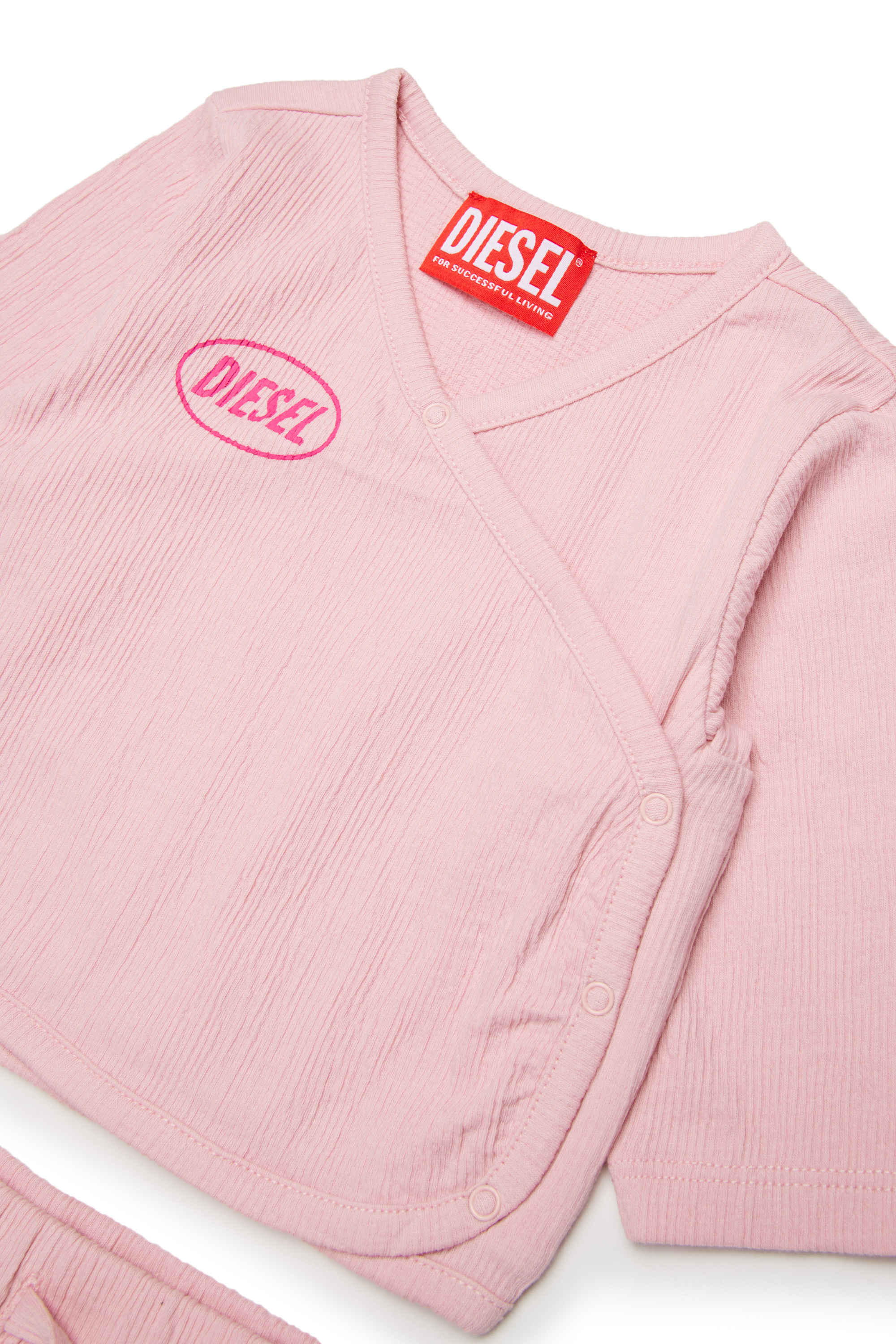 Diesel - STSIDE-NB-SET, Unisex's Textured cotton jumpsuit set in Pink - 3