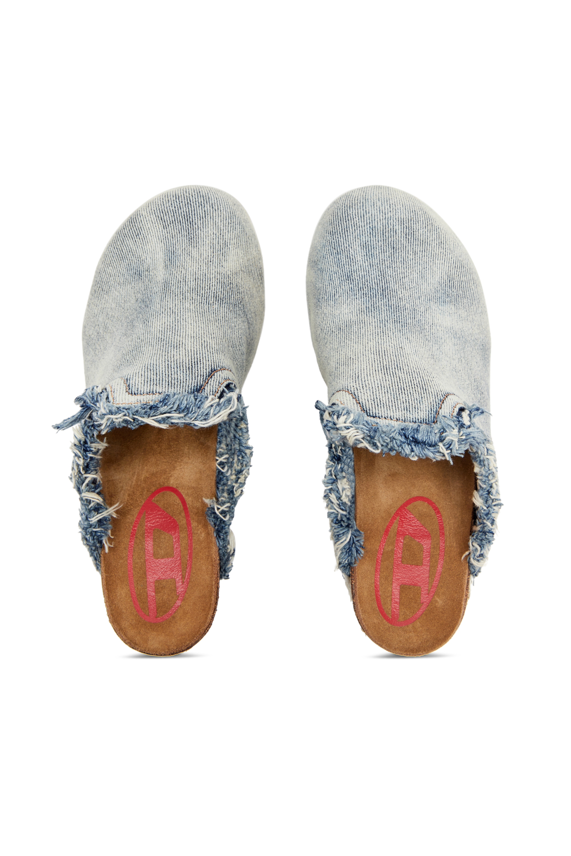 Diesel - D-WOODSTOCK ML W, Woman's D-Woodstock-Frayed denim mules in Light Blue - 5