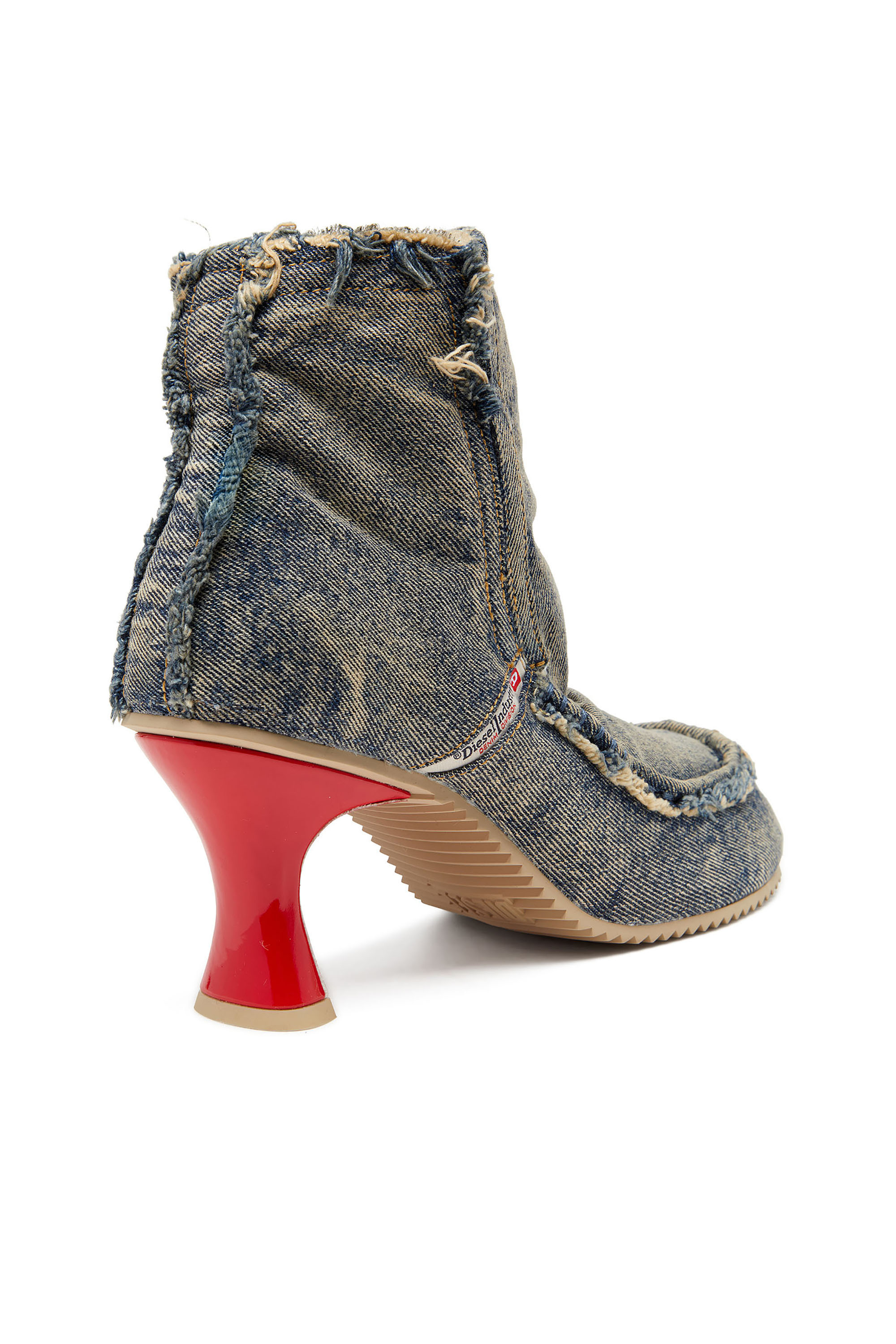 Diesel - D-WOODSTOCK HEEL AB, Woman's D-Woodstock - Denim boots with heel in Blue - 5