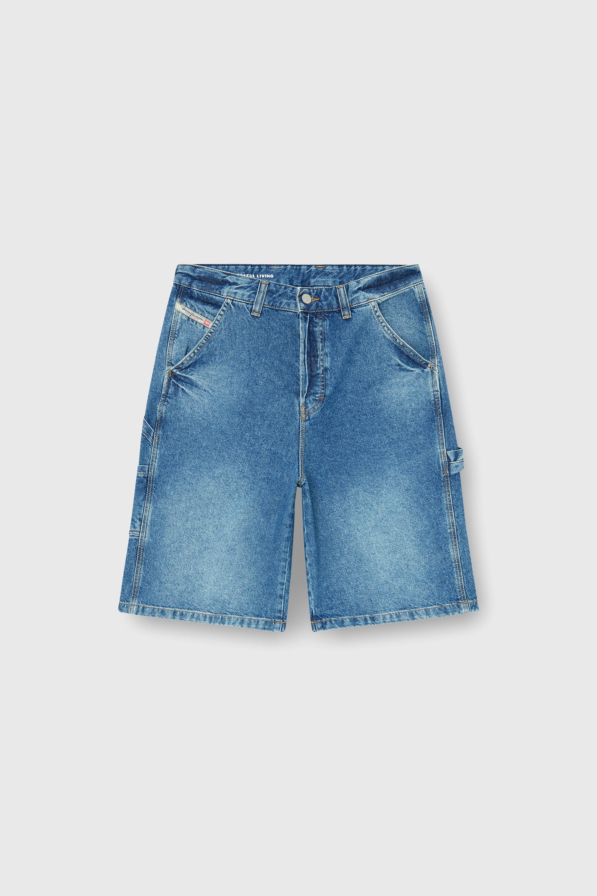 Diesel - D-LIVERY-W-SHORT, Man's Utility-style denim shorts in Medium blue - 2