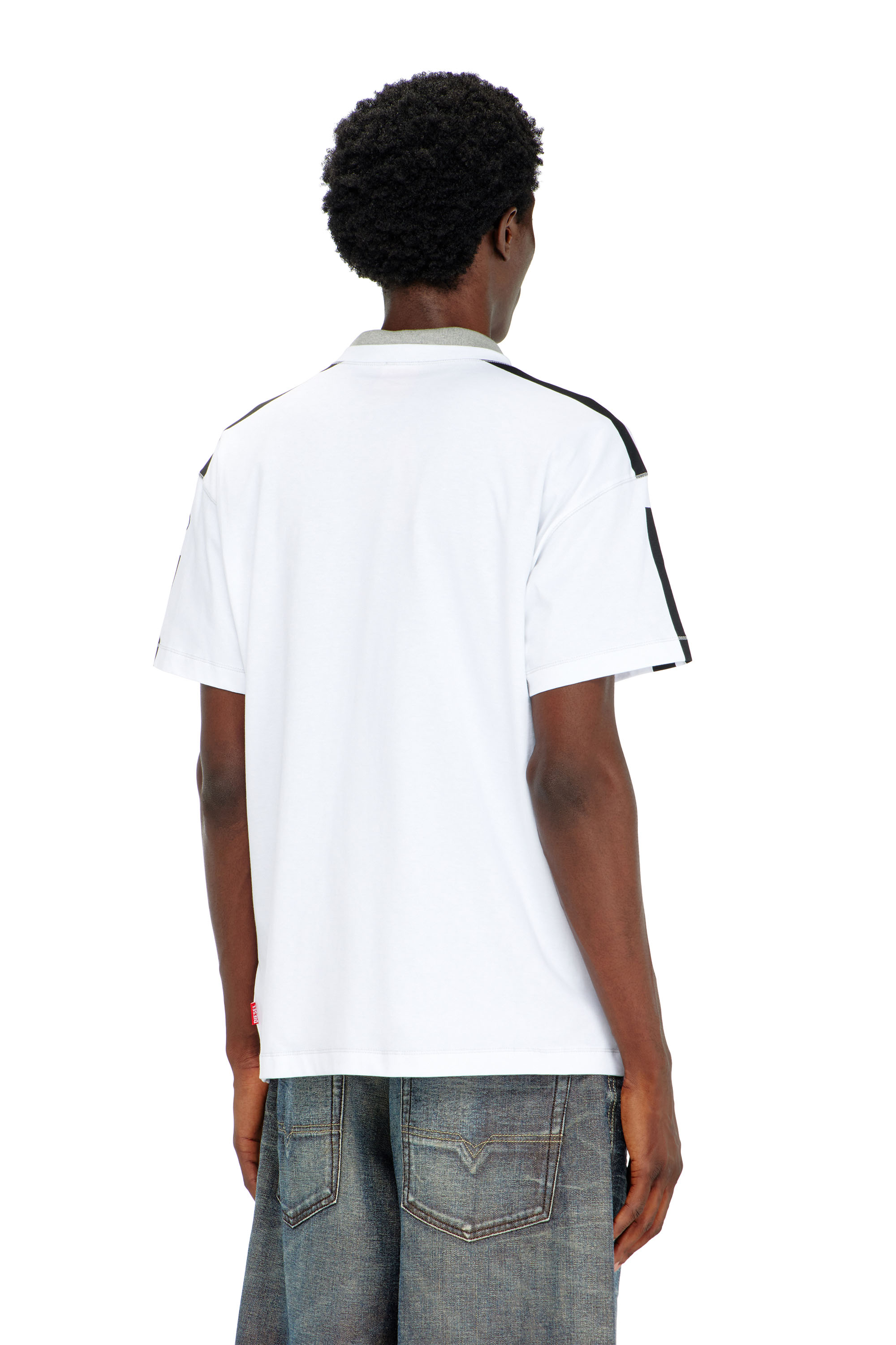 Diesel - T-NORM-V12, Man's Cotton T-shirt with contrast graphic prints in White - 4