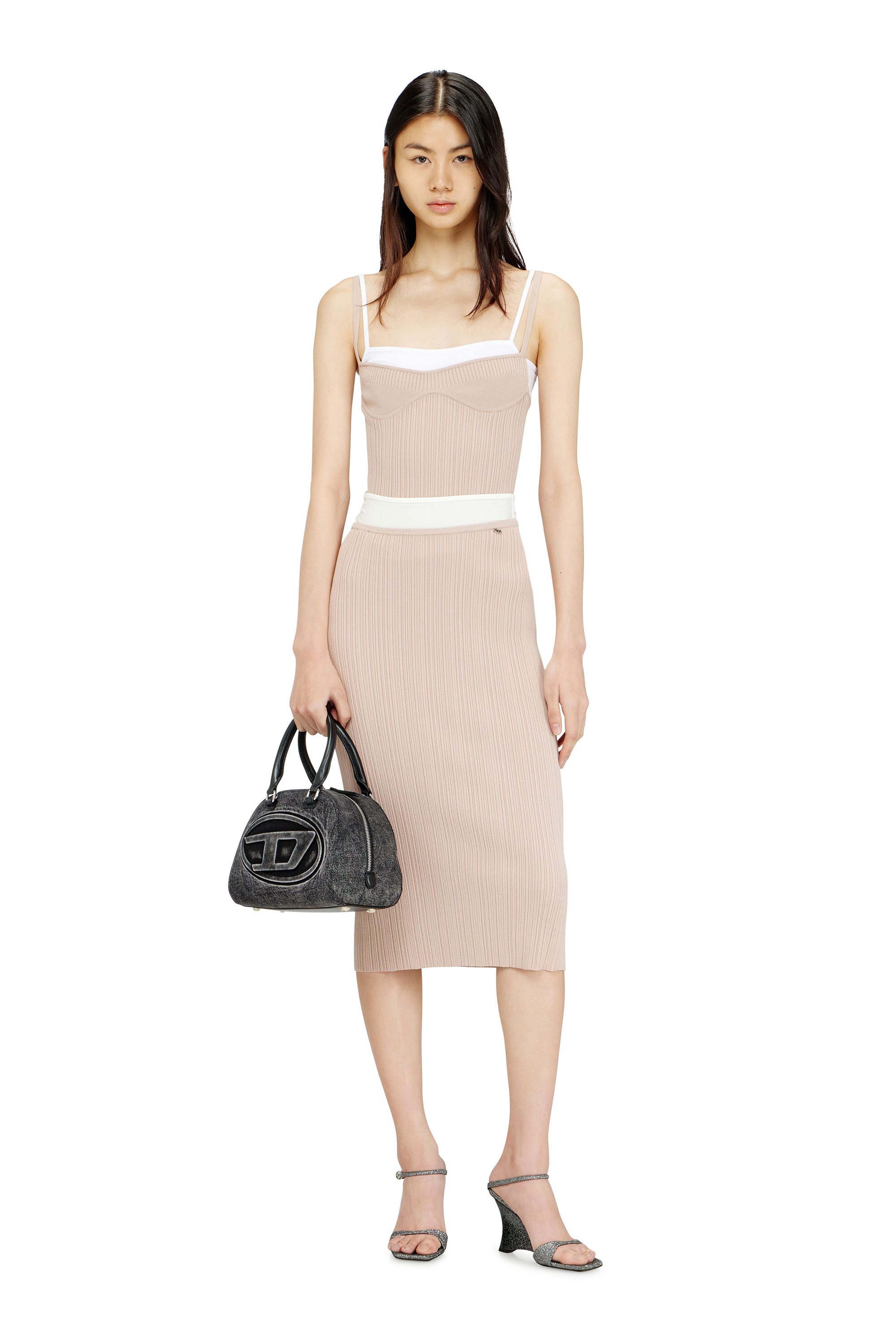 Diesel - M-ZINIA, Woman's Ribbed knit skirt with contrast waistband in null - 1