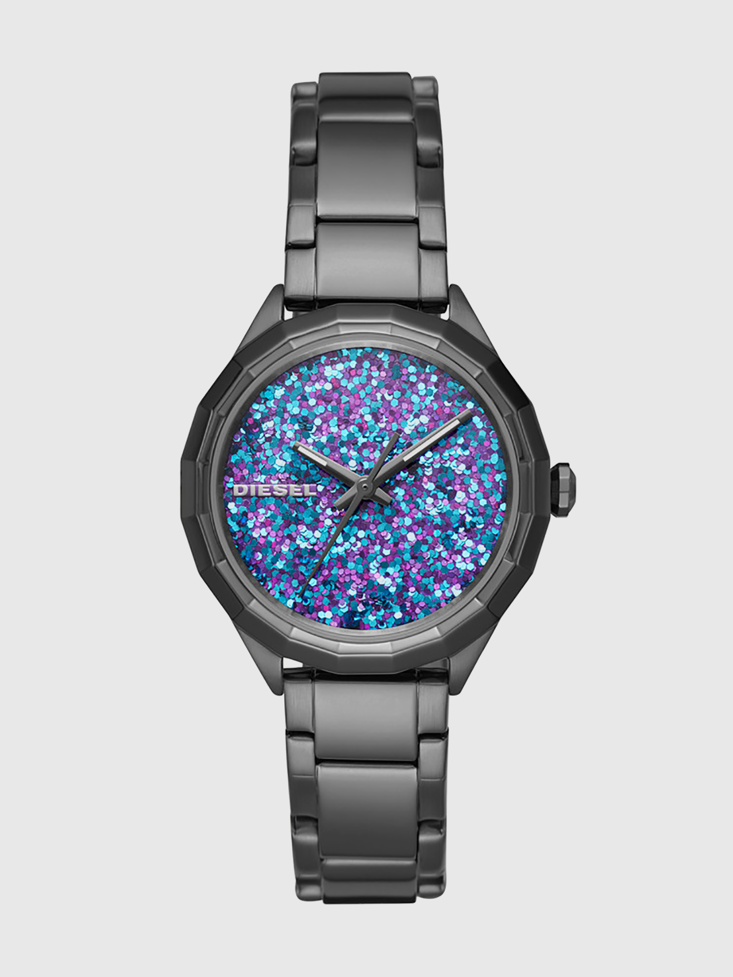 Diesel - DZ5554, Woman's Gunmetal watch with glittered dial, 36 mm in Black/Blue - 1