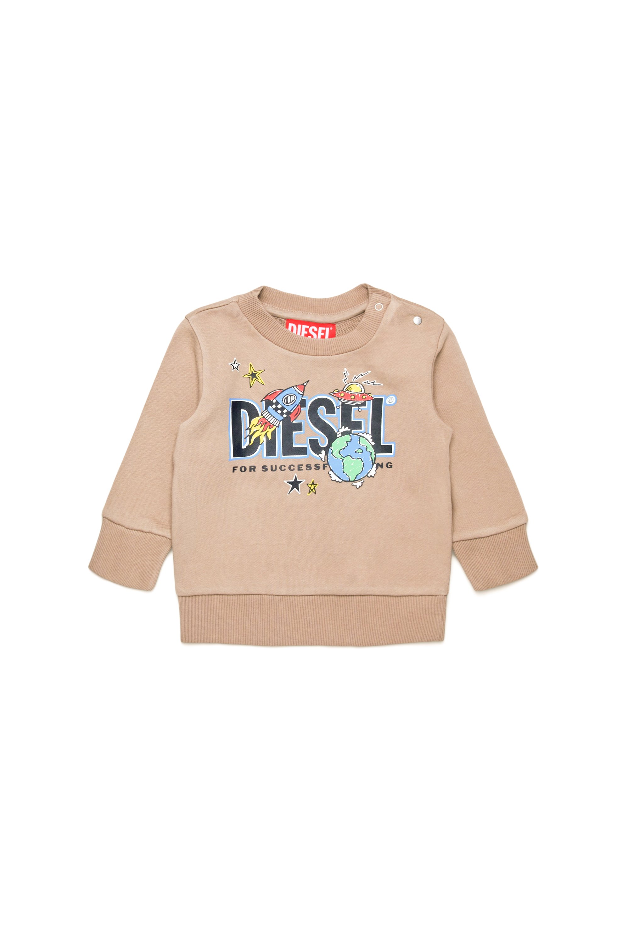 Diesel - SBAMBYB, Man's Sweatshirt with rocket logo in Light Brown - 1