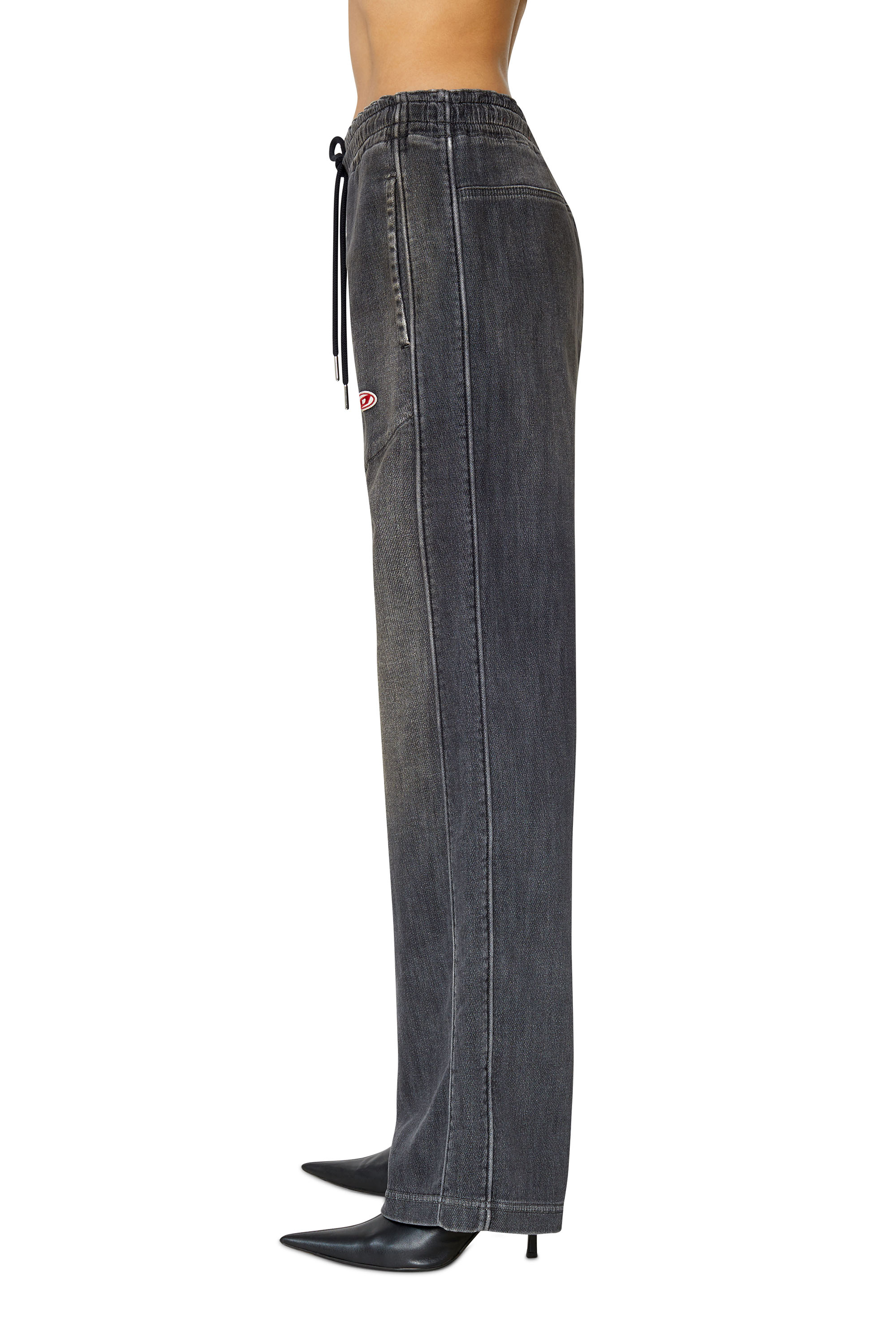 Diesel - D-Martians Track Denim 09E30 Straight, Black/Dark grey - Image 4