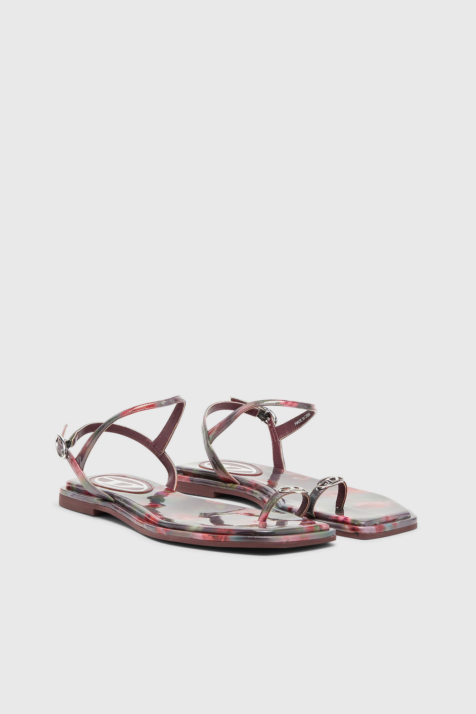 Diesel - D-AMBER INFRA 0, Woman's D-Amber - Sandals with all-over print in Violet/Pink - 2