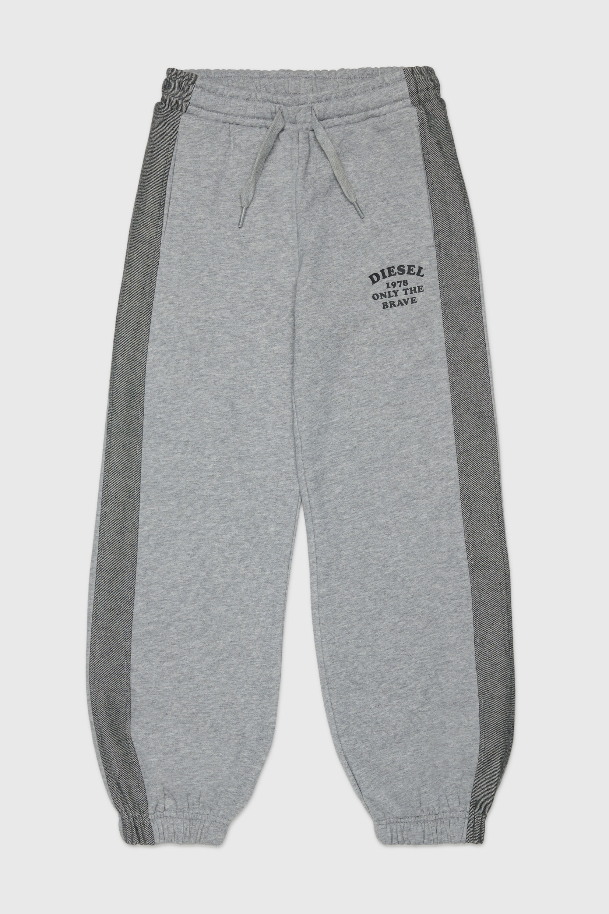 Sweatpants with denim side bands