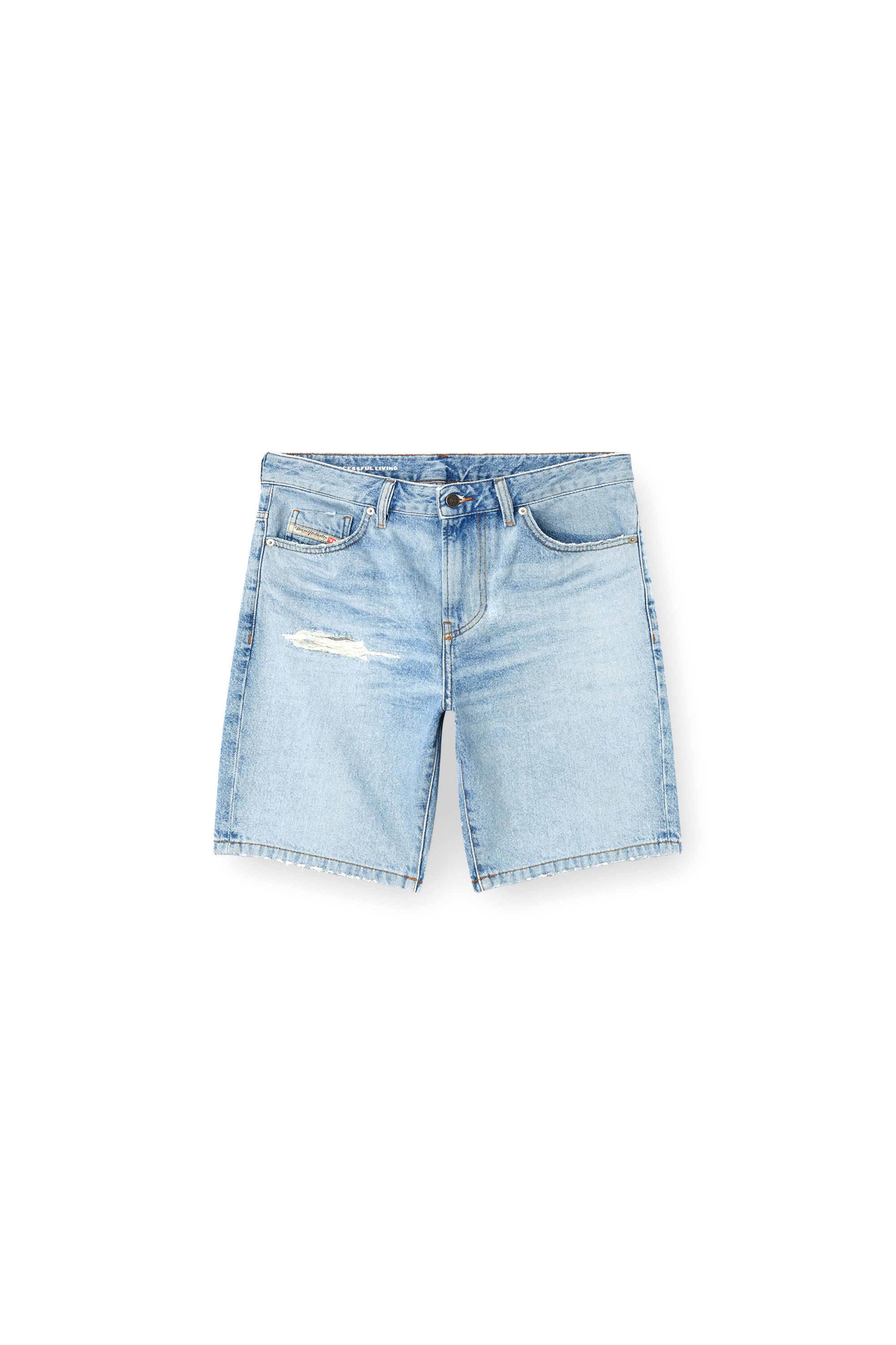 D-FIN, Light Blue Diesel - D-FIN, Man's Slim denim shorts in Light Blue - 2
