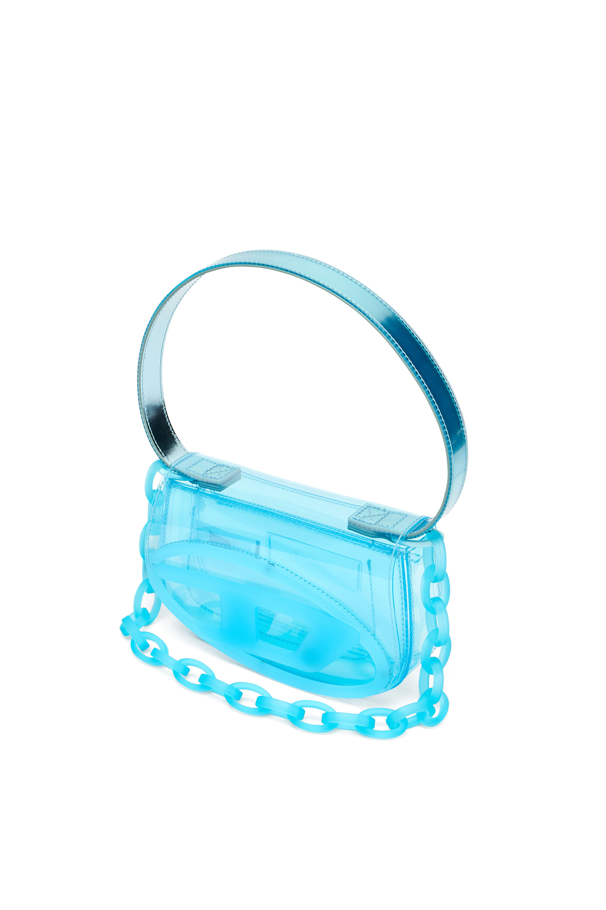 Diesel - 1DR, Woman's 1DR-Iconic shoulder bag in transparent TPU in Blue - 2