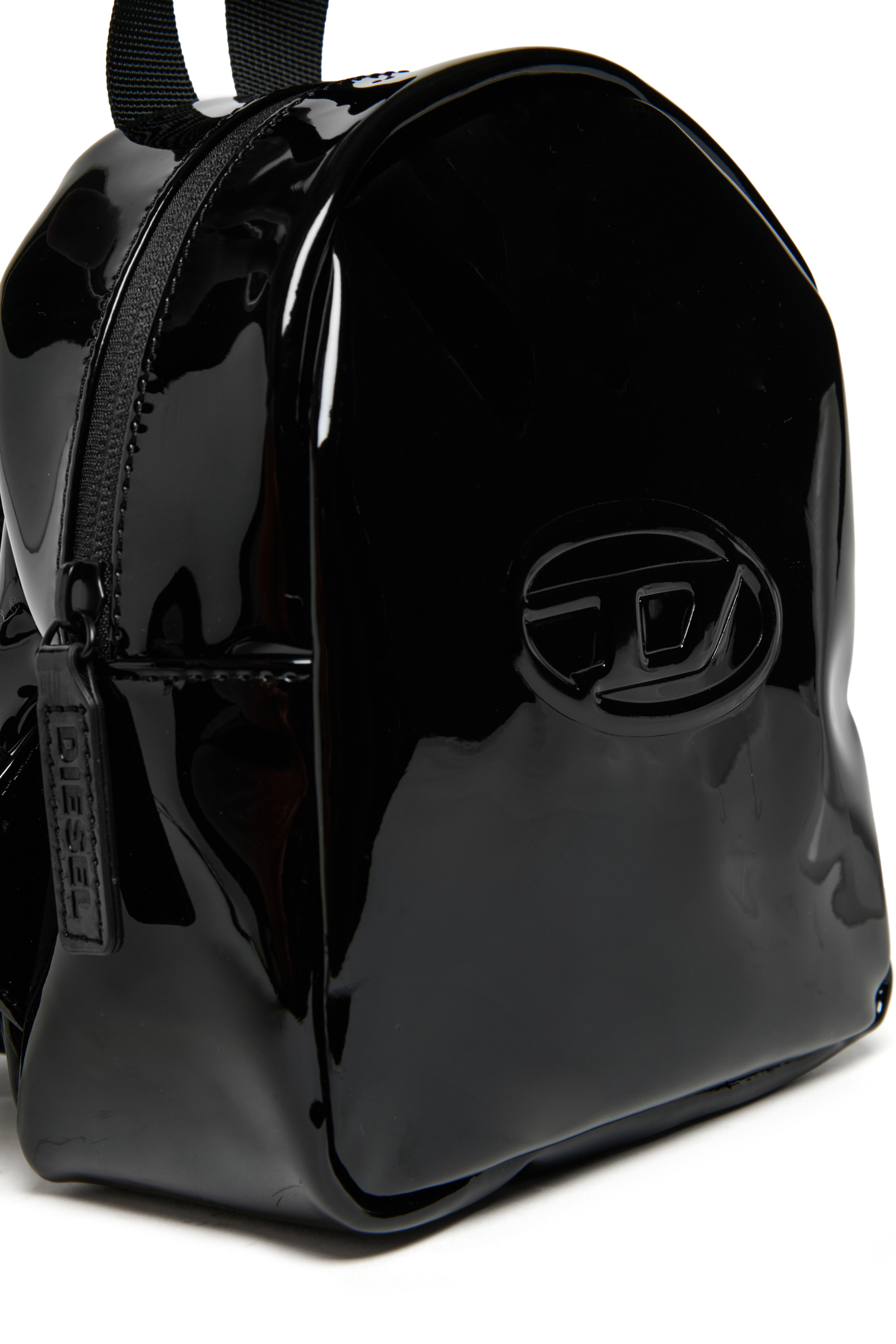 Diesel - WENGLY, Woman's WENGLY-Glossy backpack with embossed logo in Black - 3